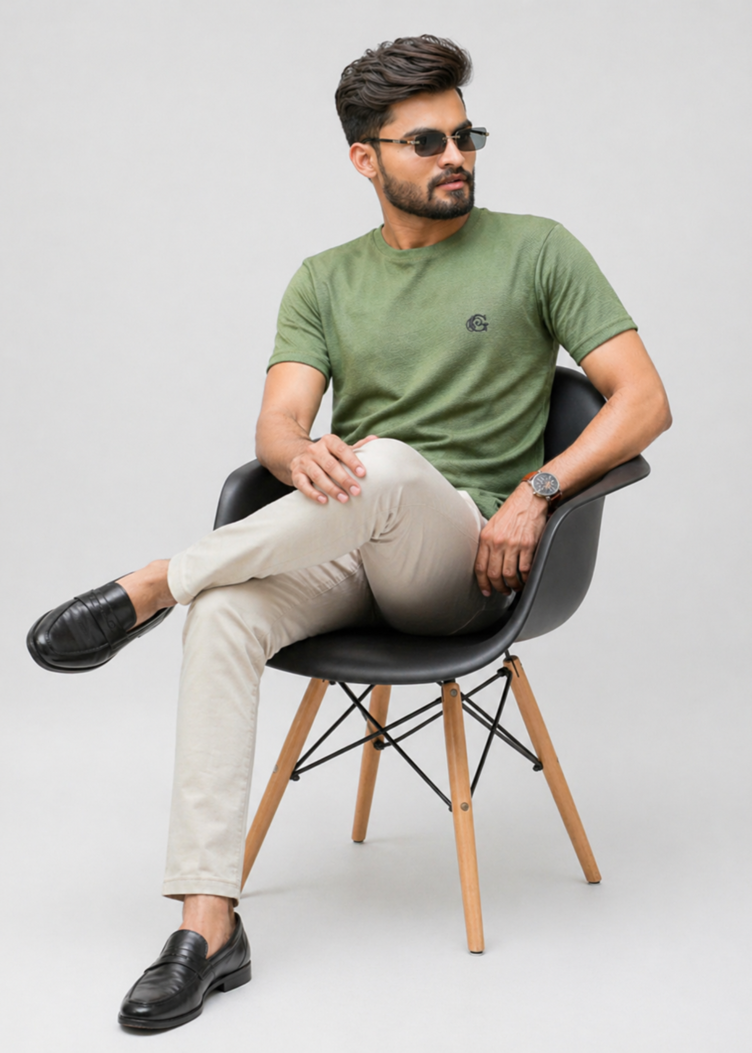 cotton T Shirt in Sage green