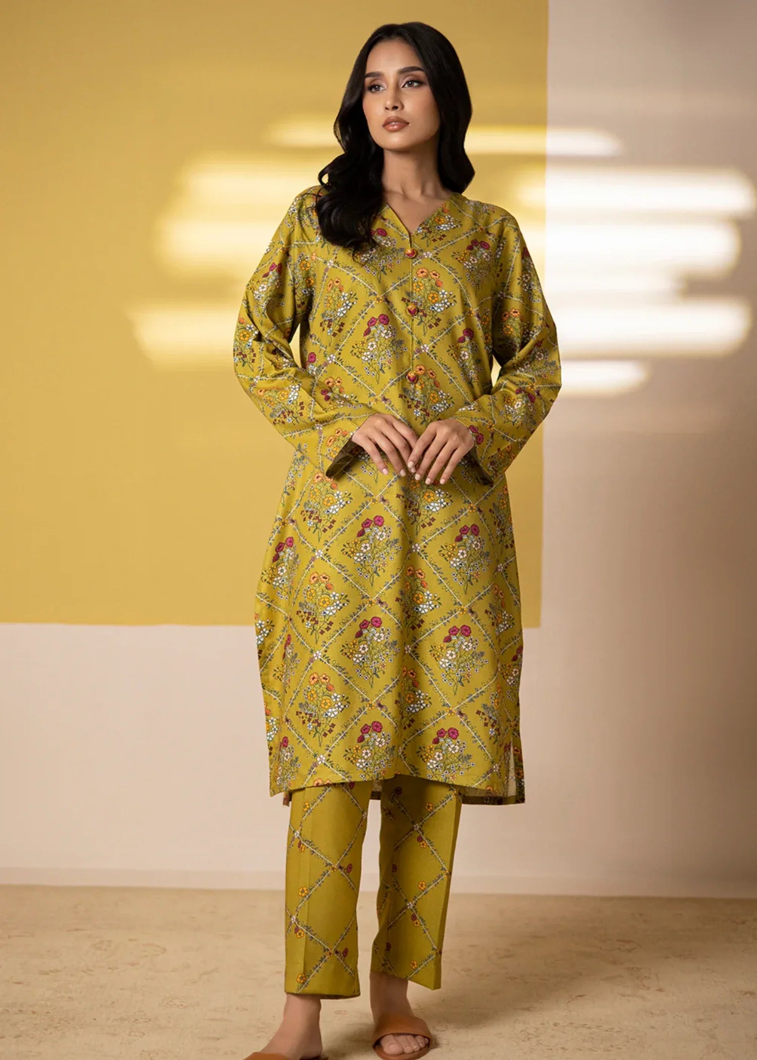 viscose Co Ord Sets in Yellow green