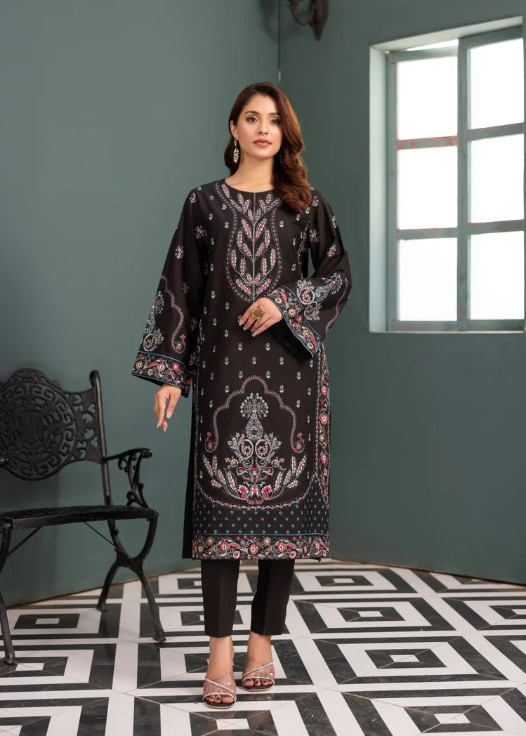 poplin Kurta Set in Black