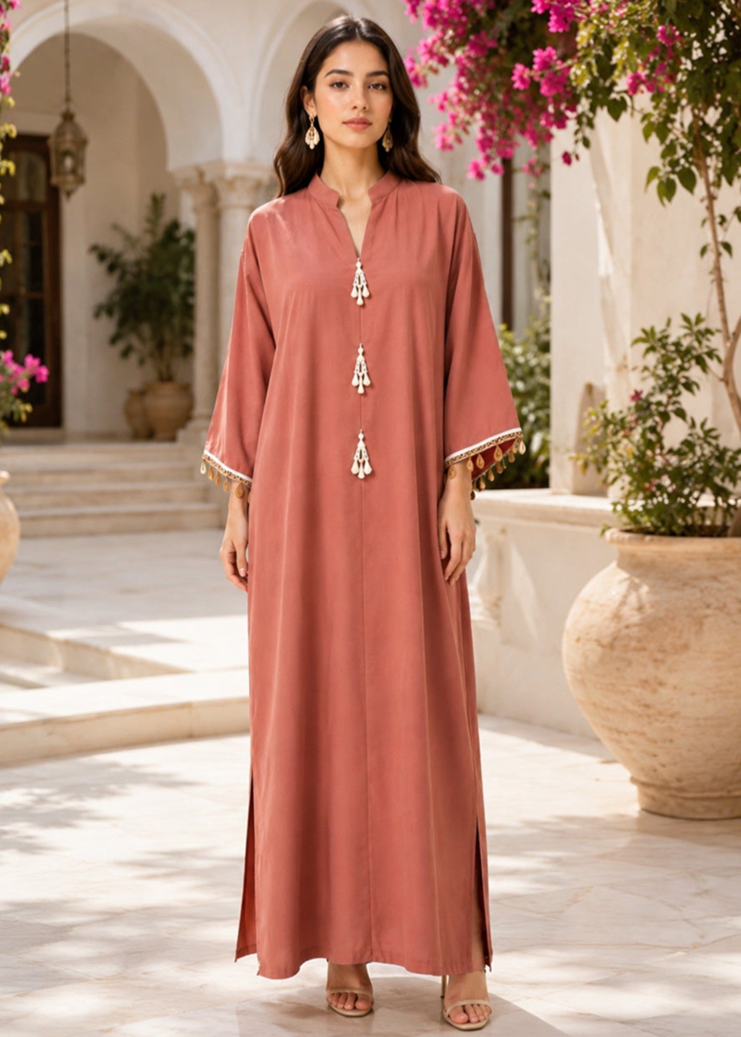 georgette Kaftan in Rosewood