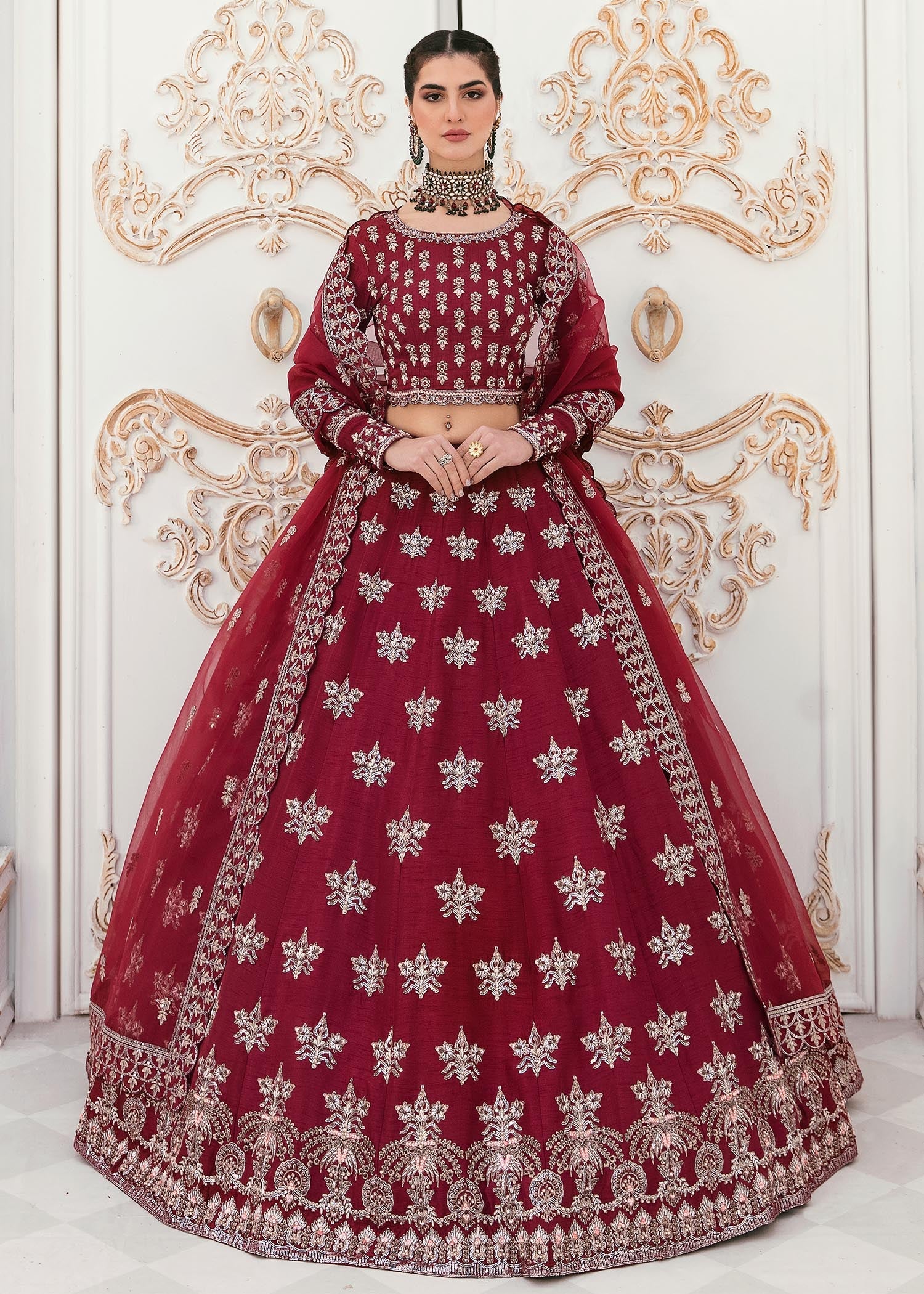 raw silk Unstitched in Wine