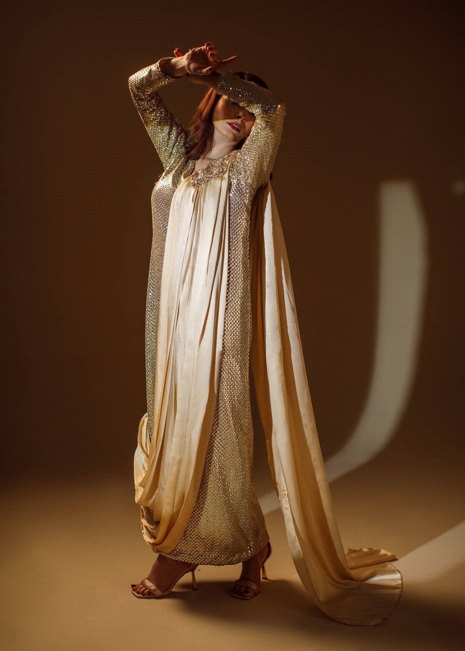 georgette Maxi in Gold