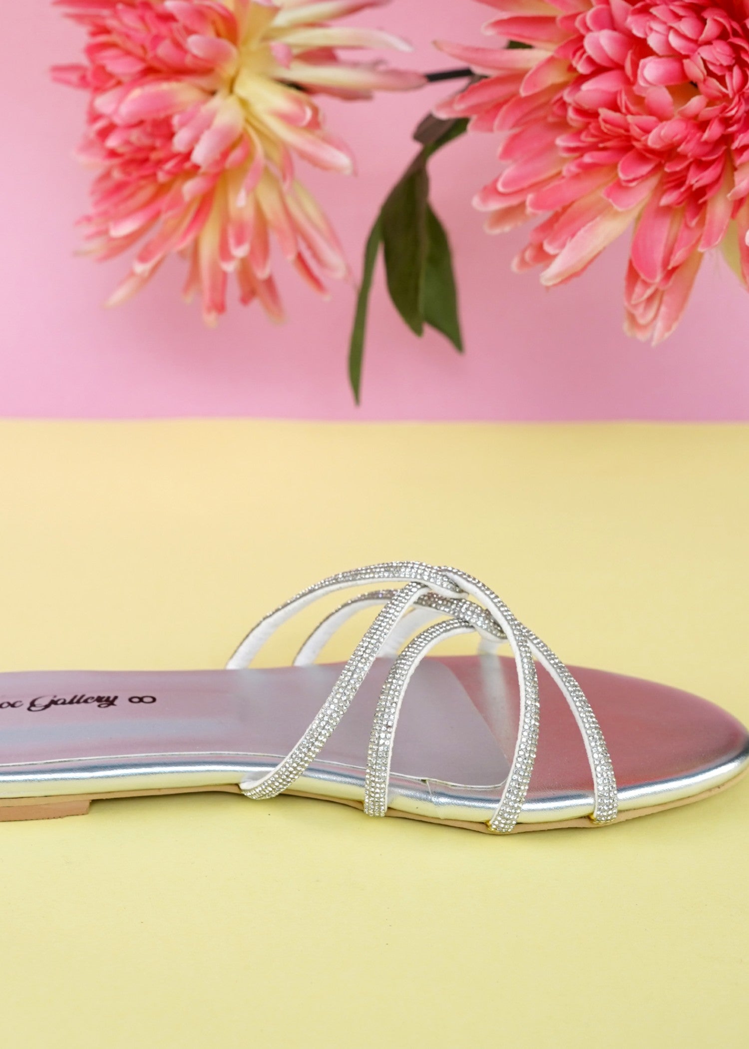 Flats in Silver by - High Quality Women Flats LKJ3925