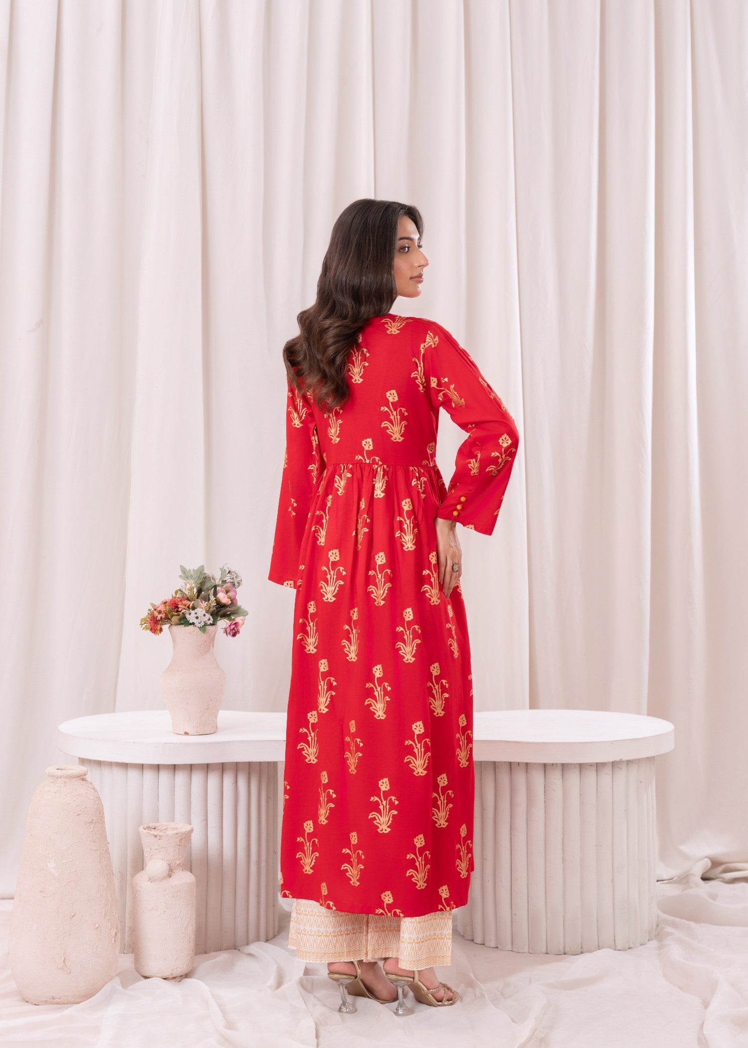 linen Maxi in Red