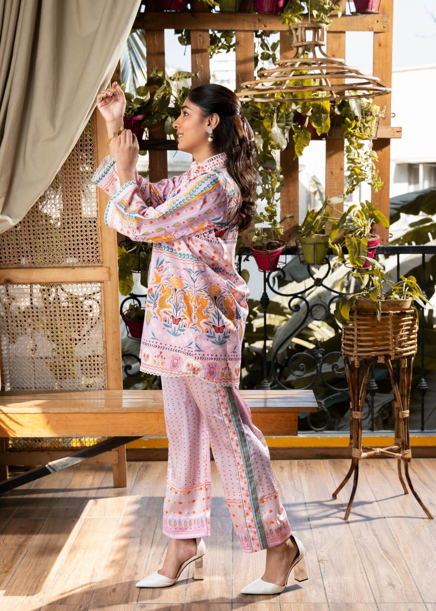 crepe georgette Co ord Sets in Blush pink