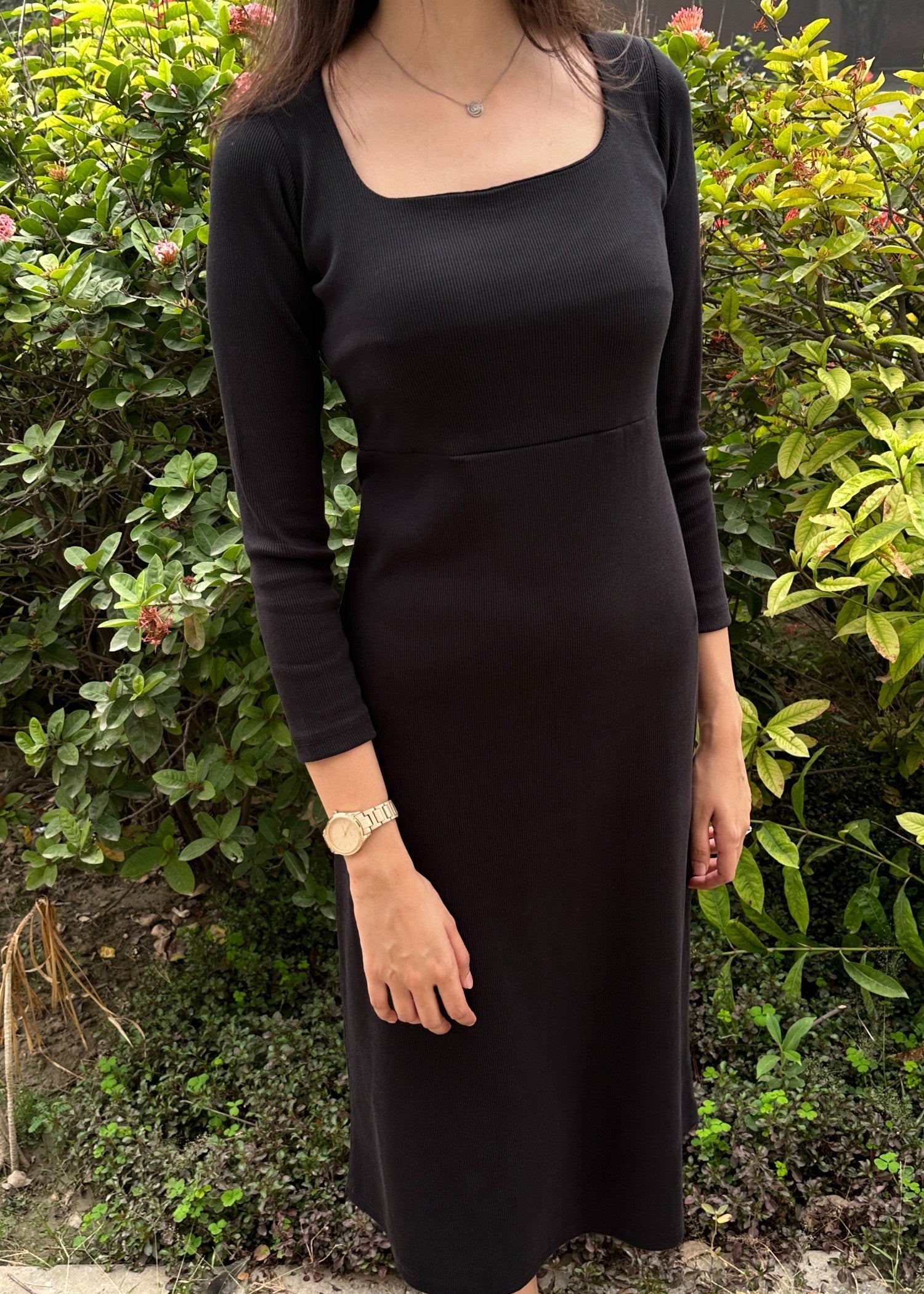 cotton viscose Dress in Black