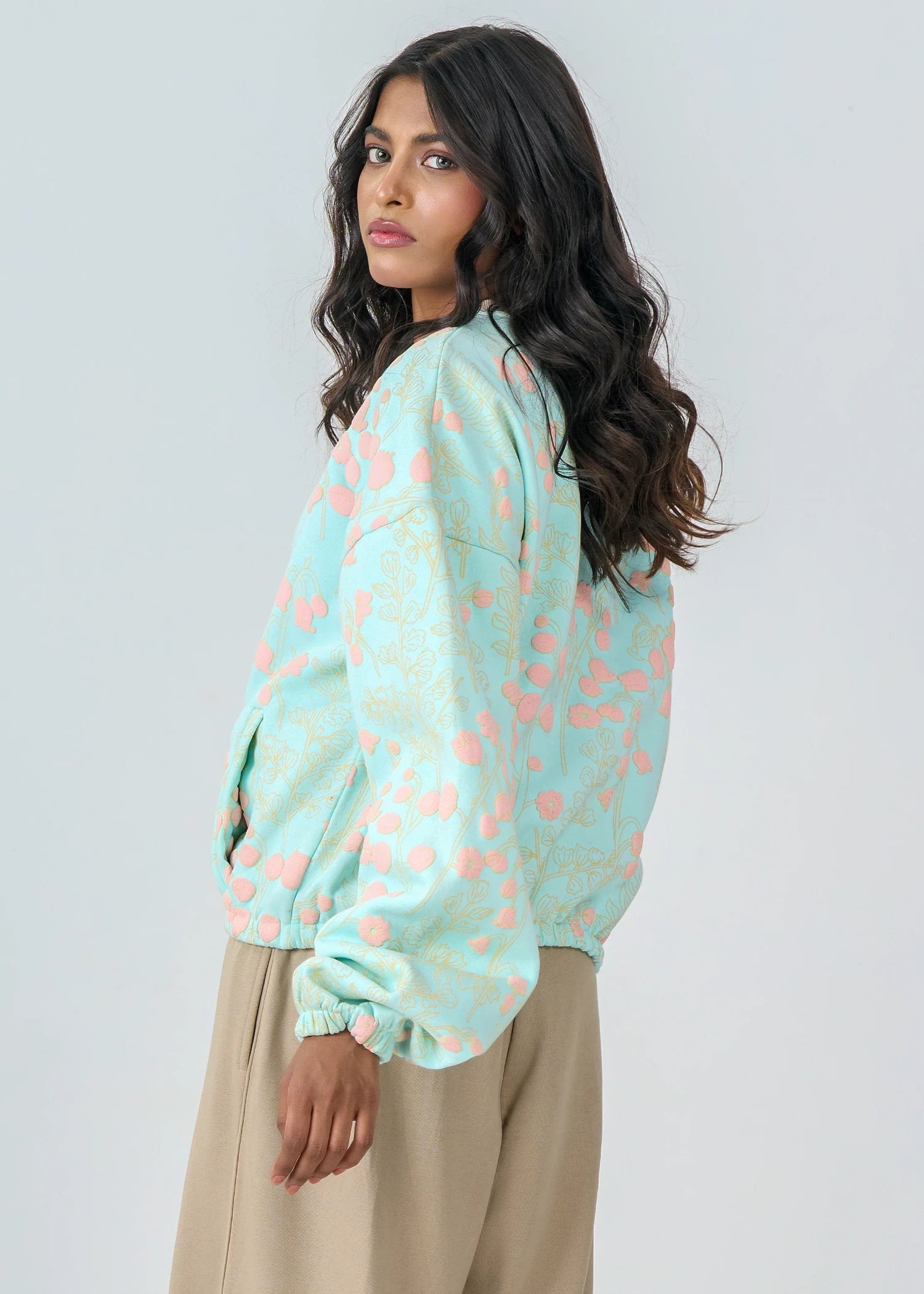 fleece Jacket in Mint green