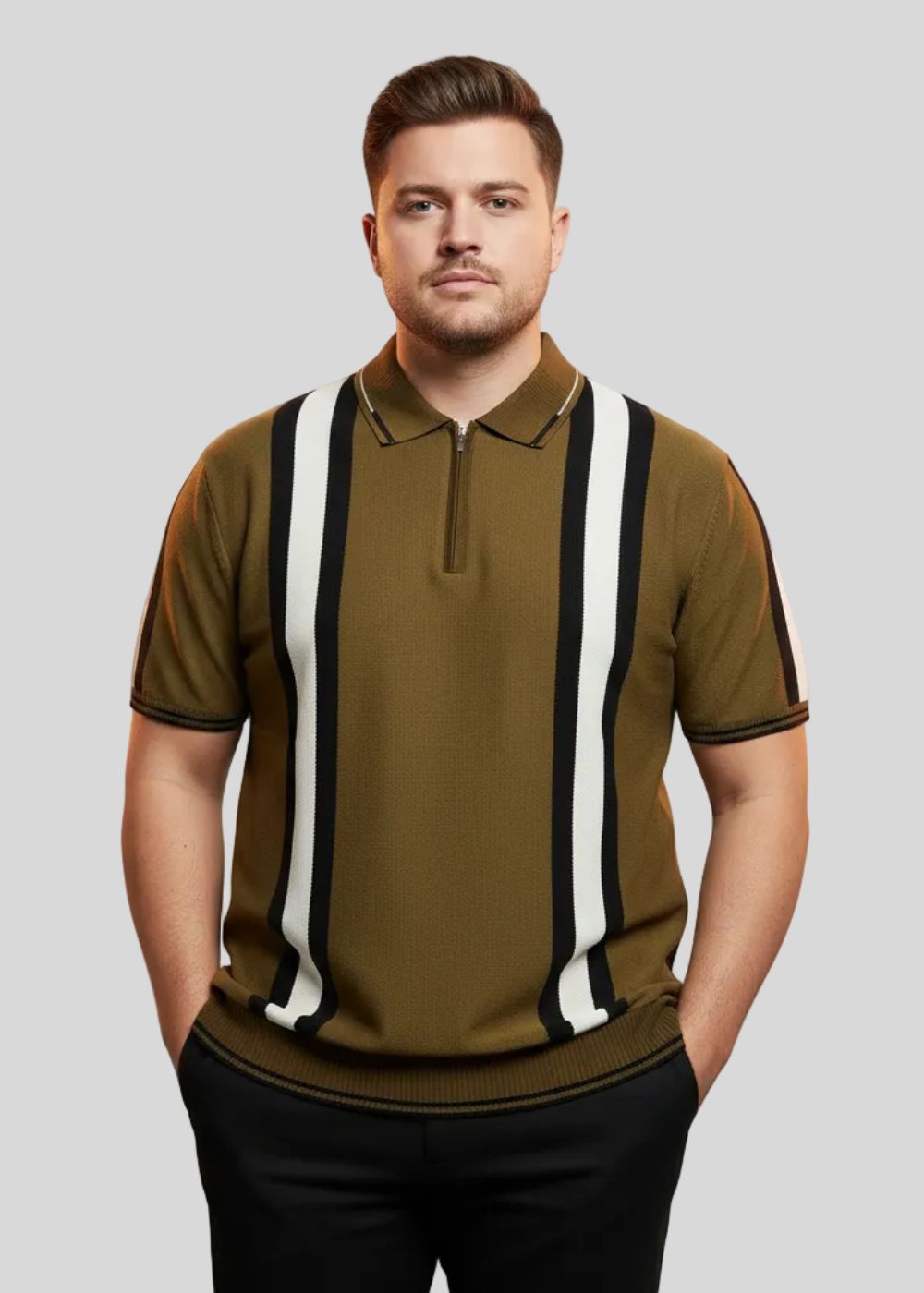 polyester-spandex Polo Shirt in Multi
