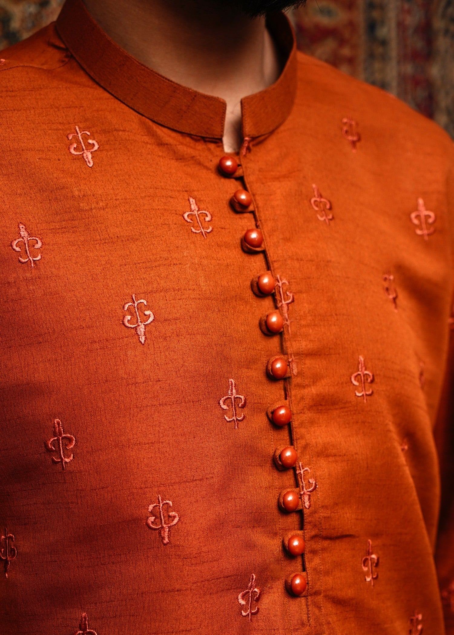 viscose Kurta in Rust orange