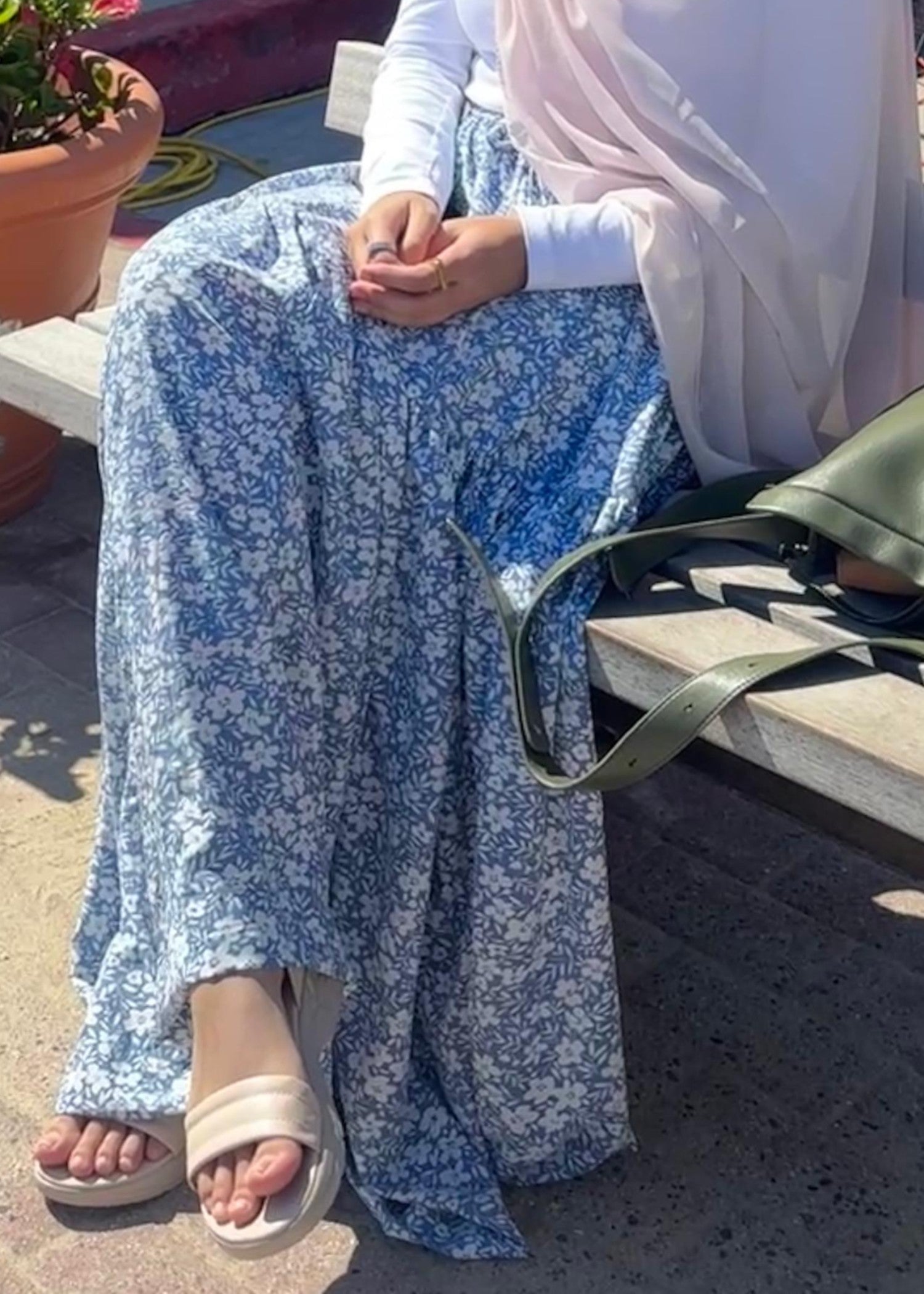 georgette Skirt in Light blue