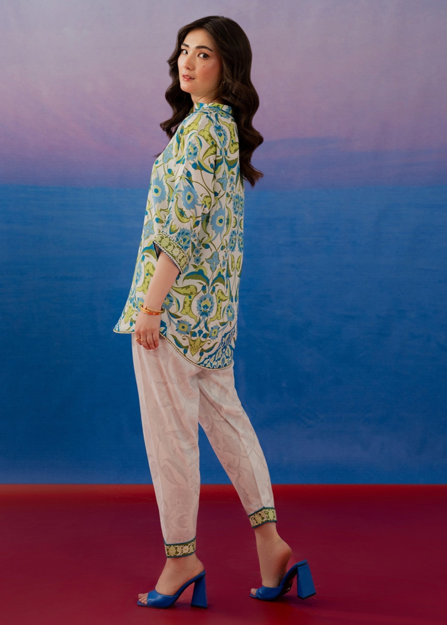 poly lawn Co Ord Sets in Green