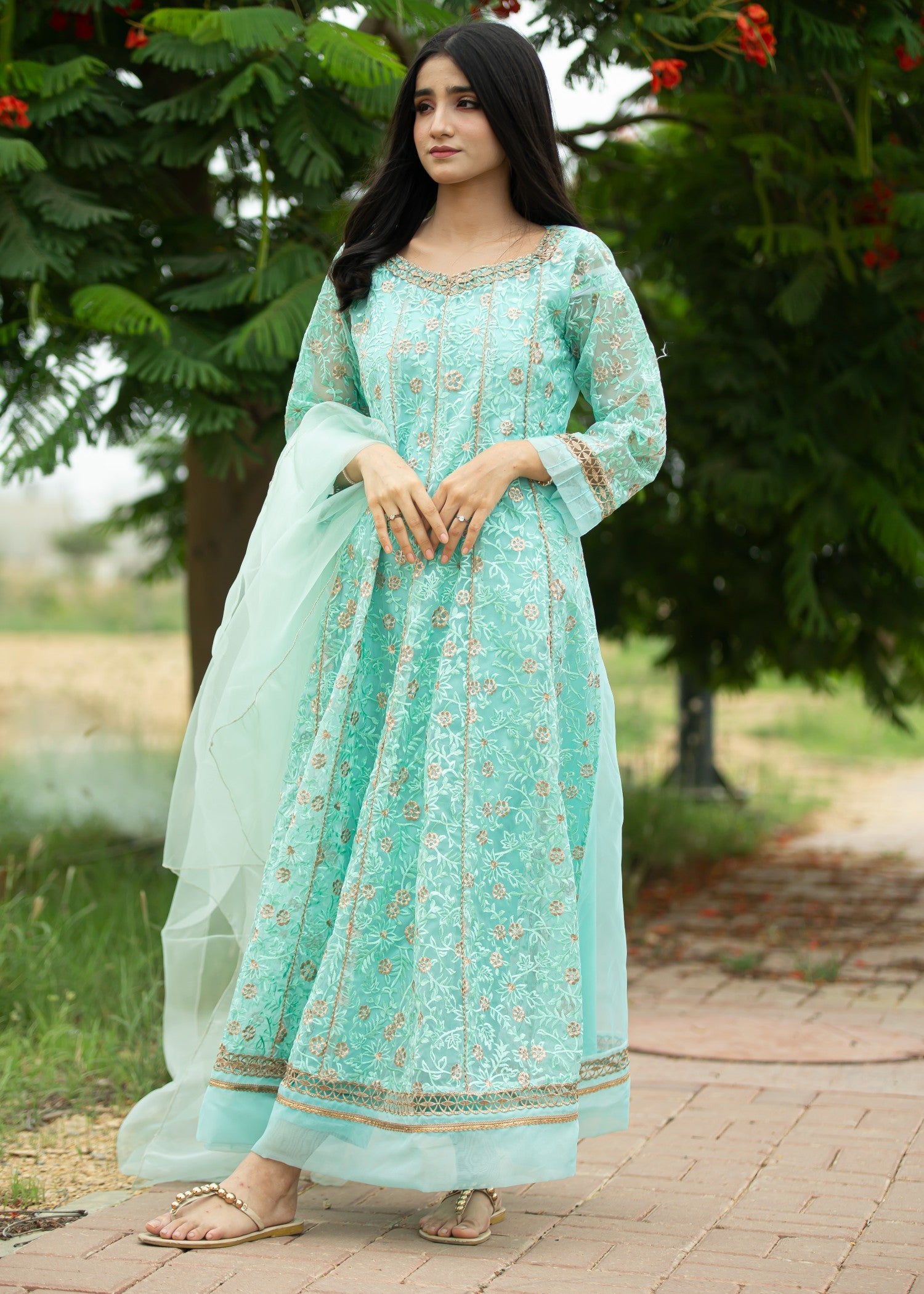 organza Maxi in Aquamarine