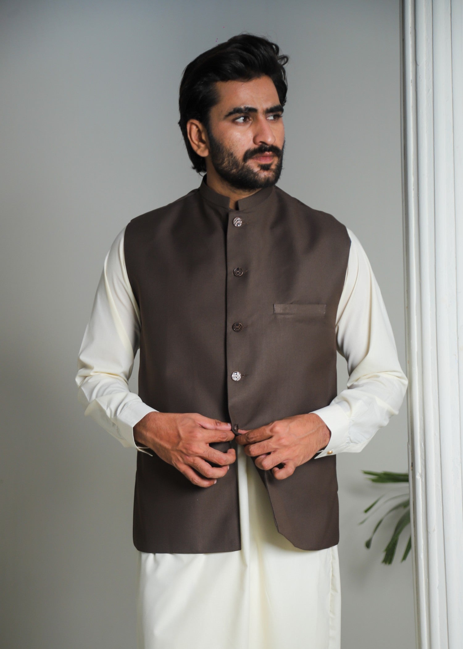 suiting Waistcoat in Chestnut brown