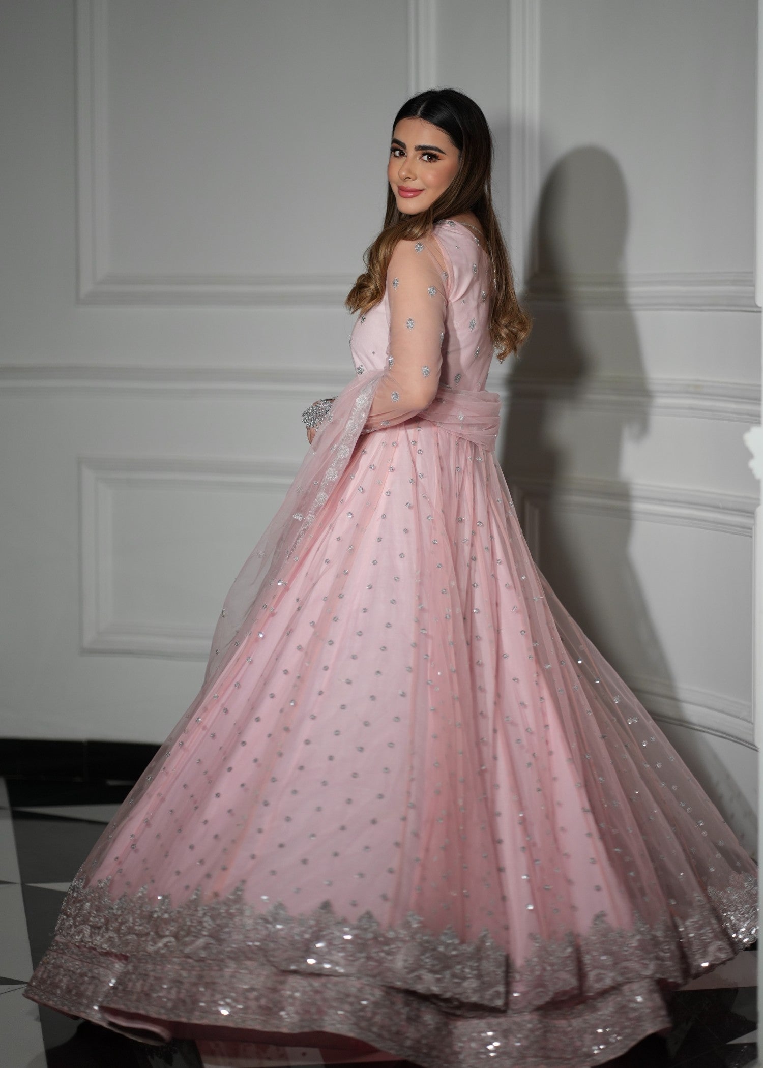 net Pishwas in Pink
