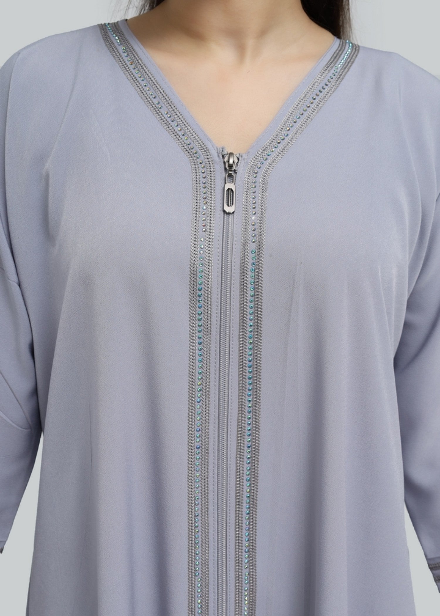 polyester Abaya in Cool grey
