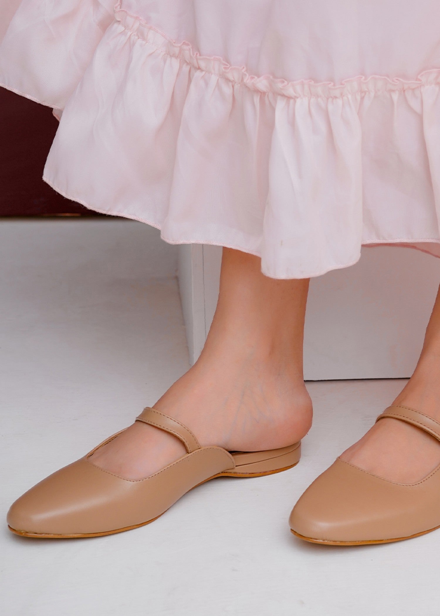 Mules in Beige by - High Quality Women Mules PQH1902