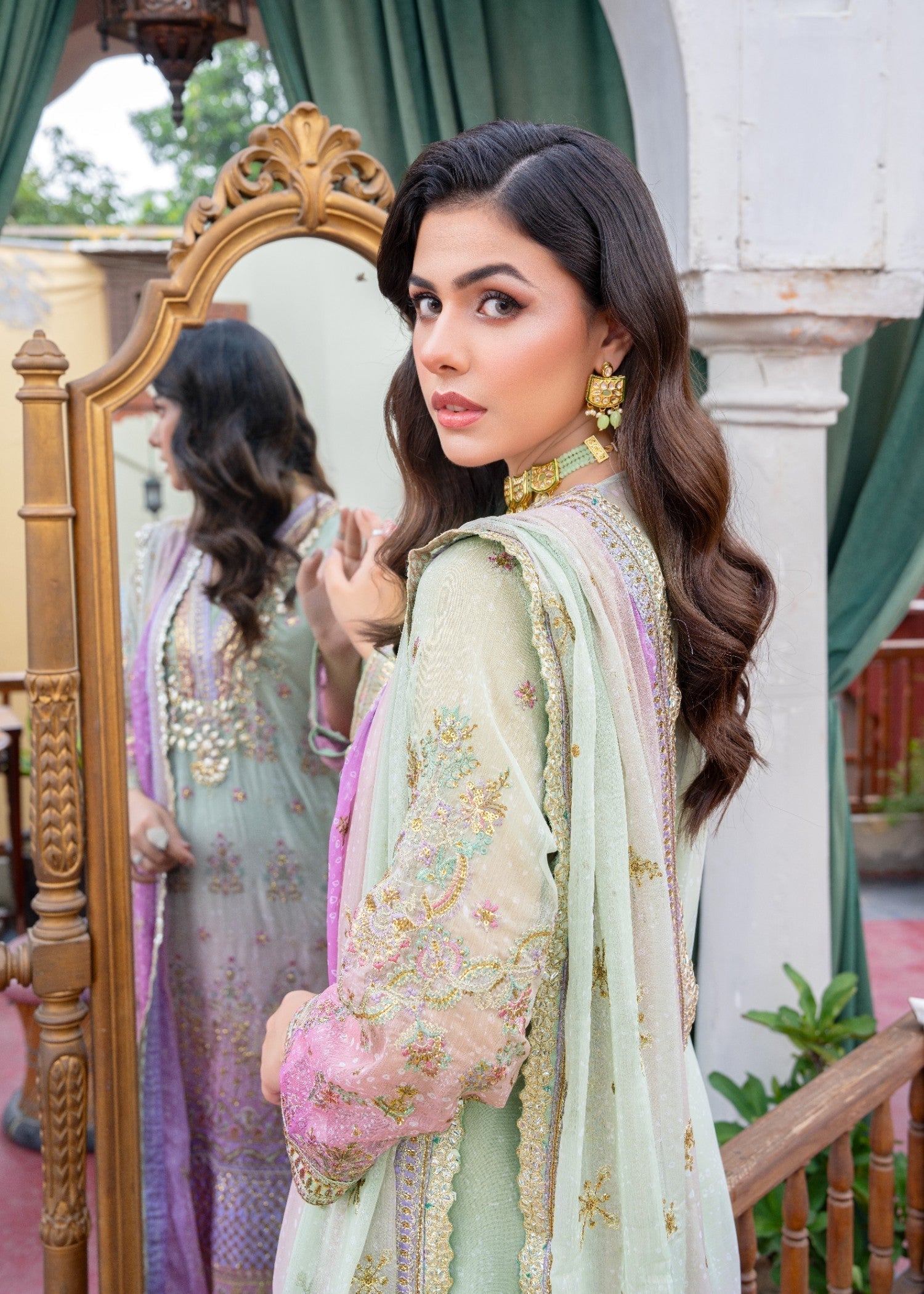 pk chiffon Kurta Set in Multi