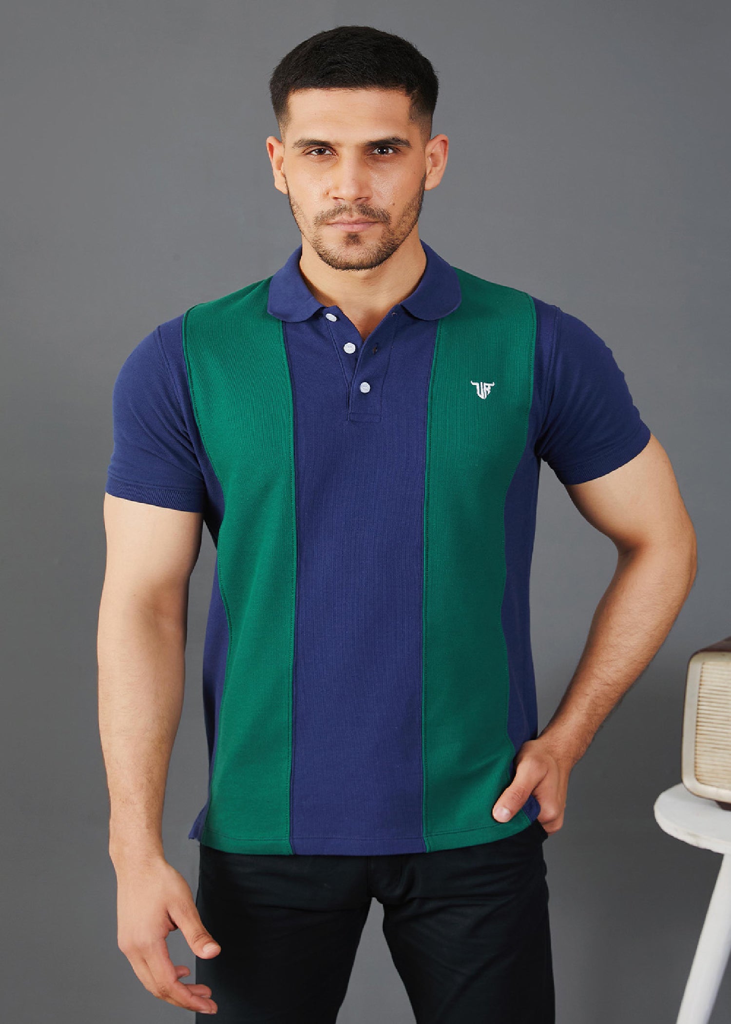 porque/pique Polo Shirt in Navy blue