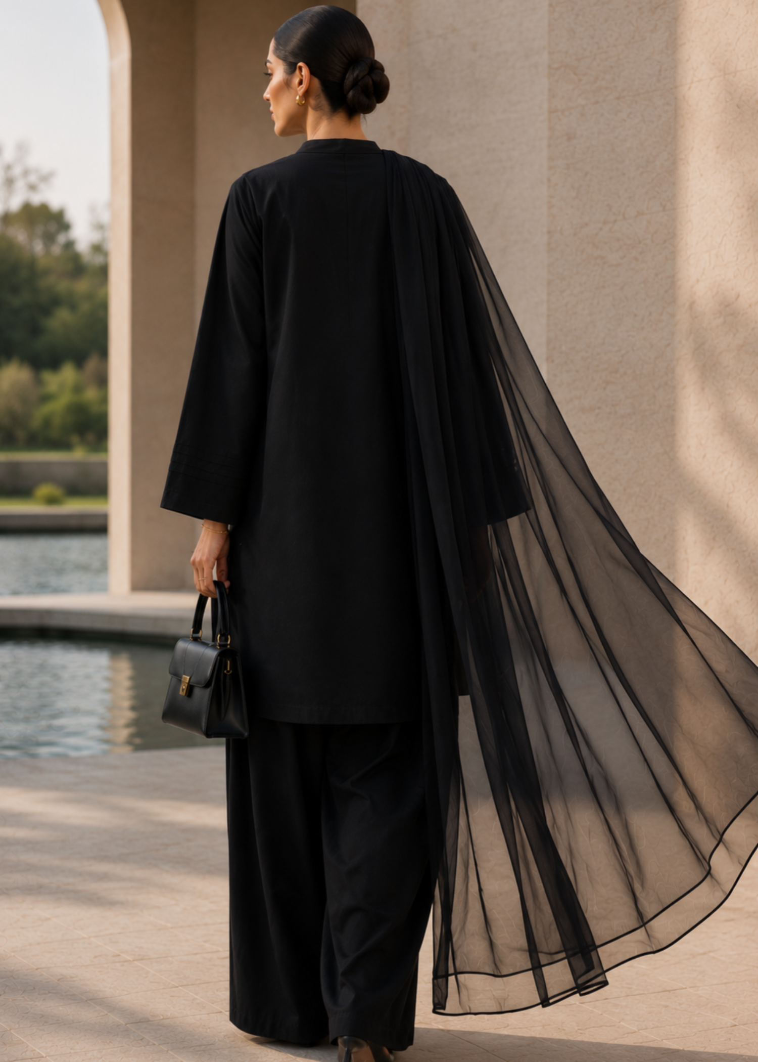 pure cotton Kurta Set in Black