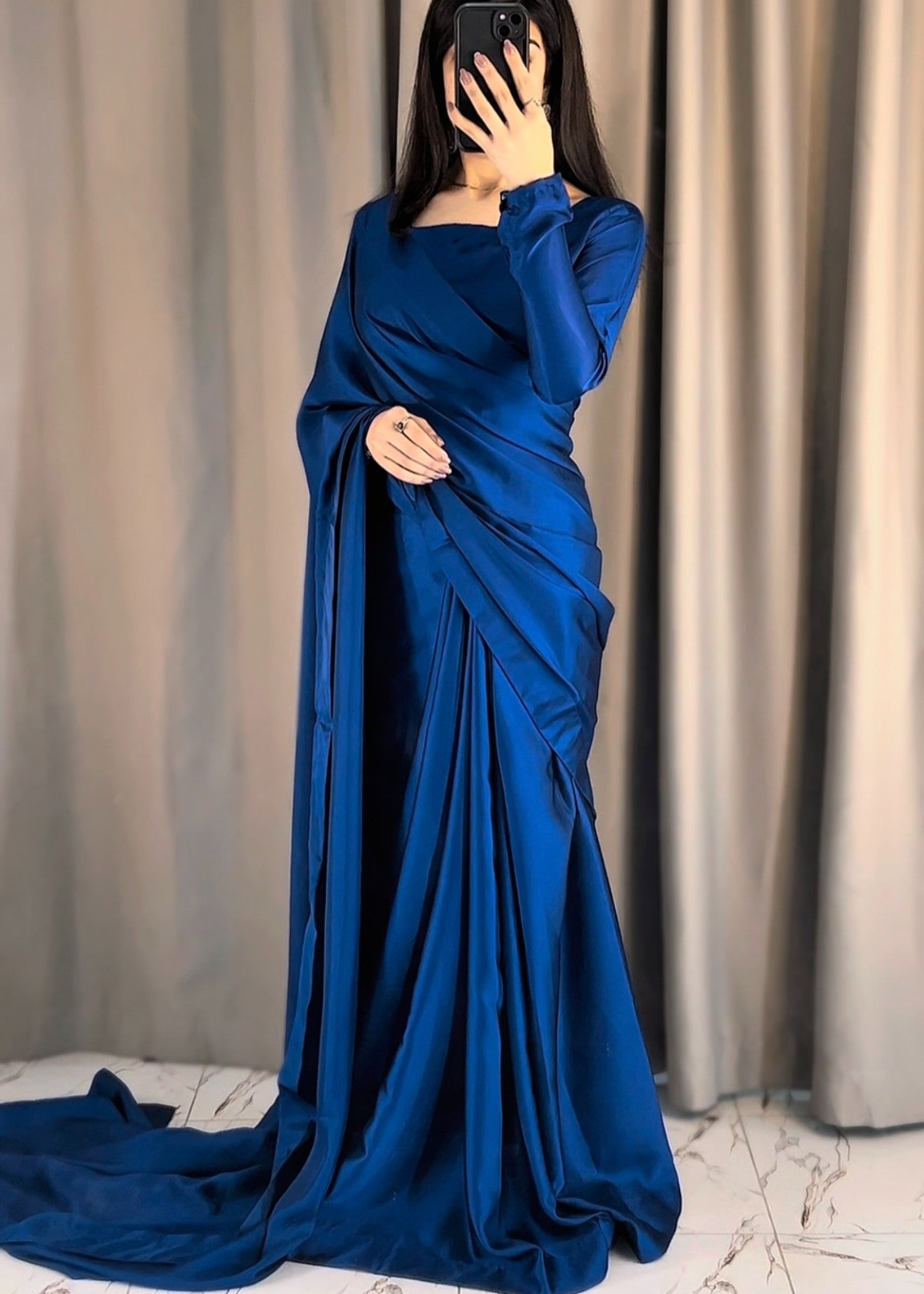silk Saree in Sapphire blue