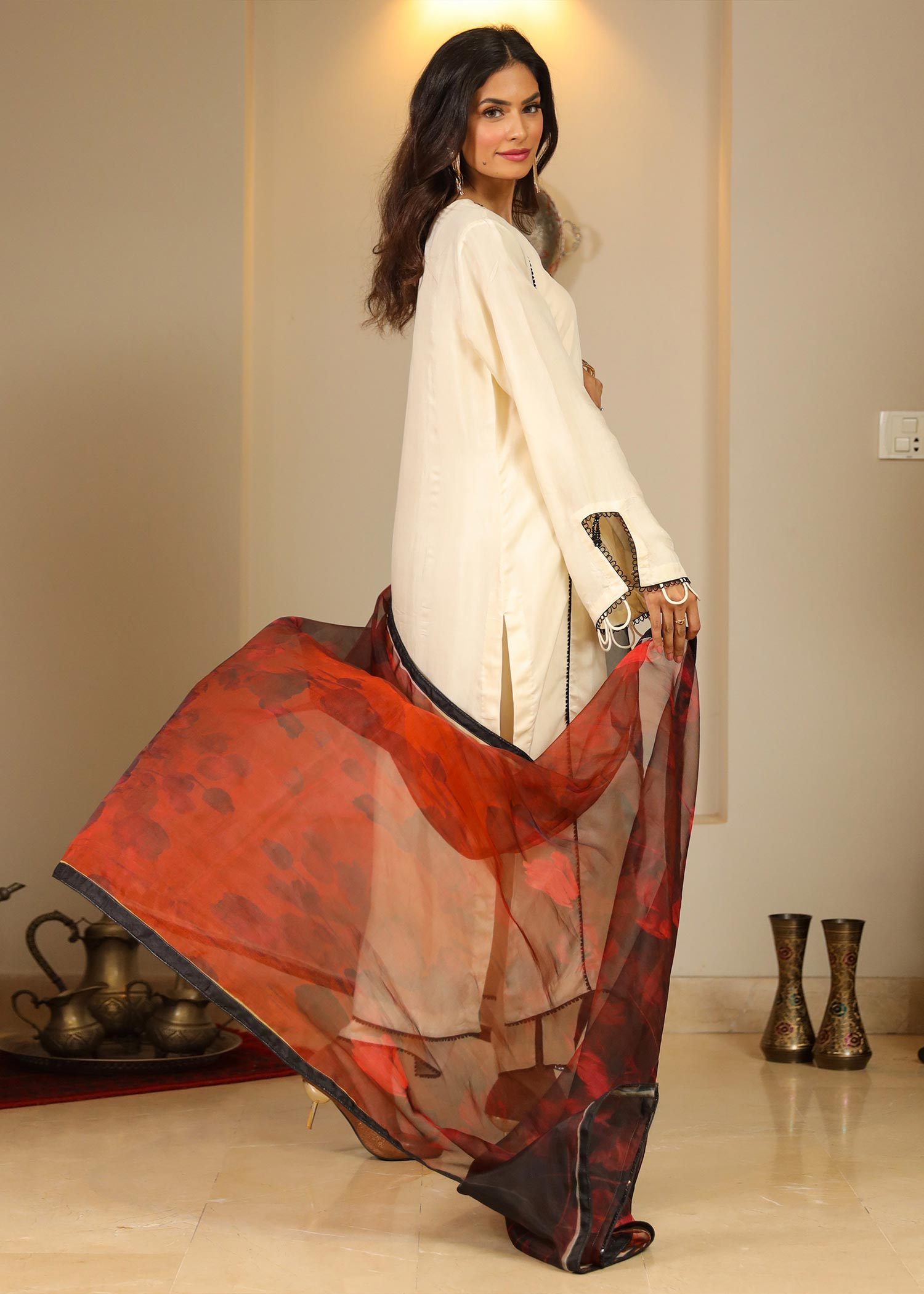 viscose Kurta Set in Cream