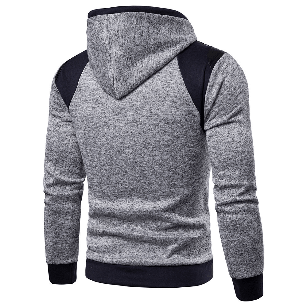 New Style Men'S Sweater Creative Splicing Sleeve Casual Hooded Men'S Sweater