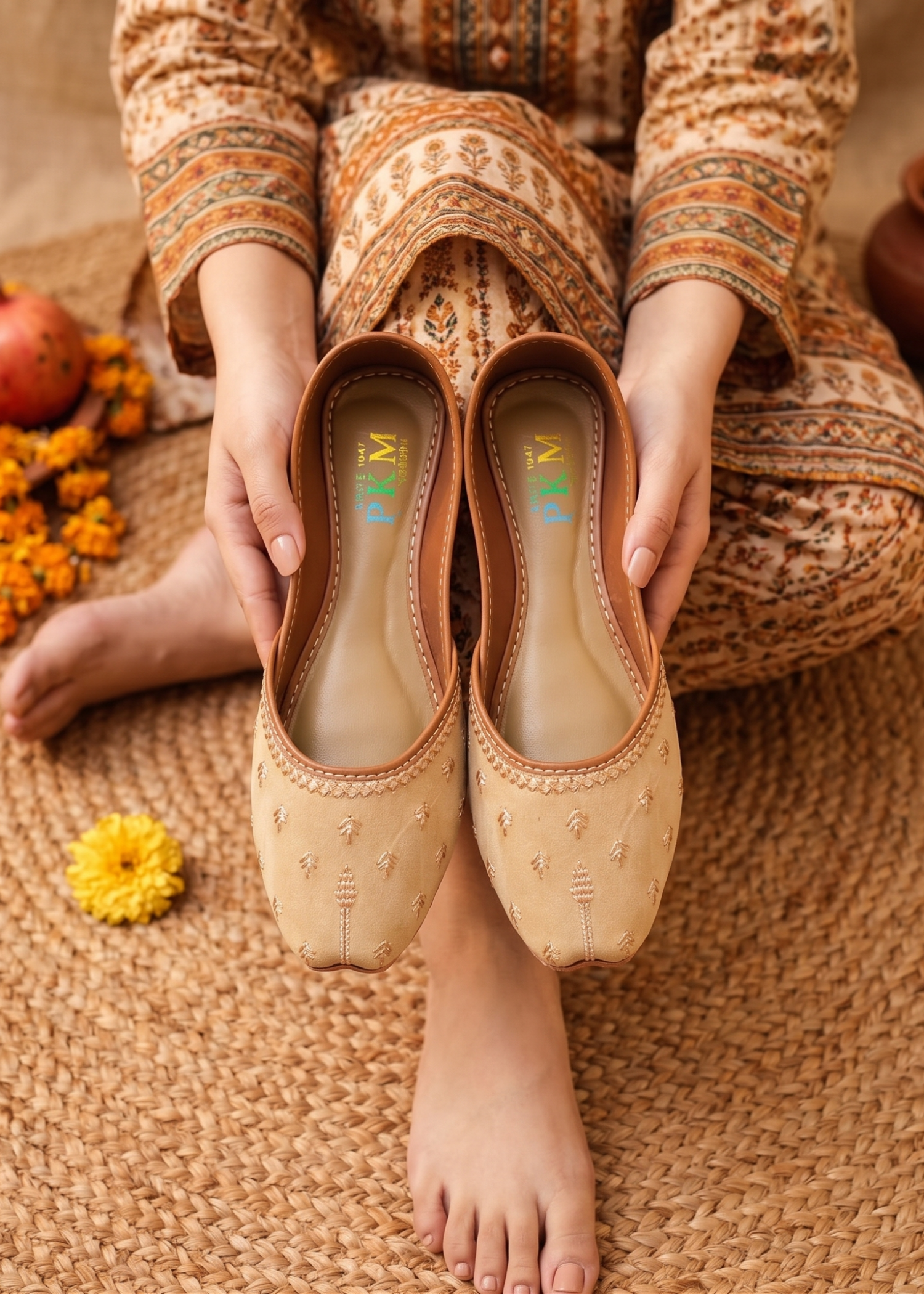 Khussa in Cream by - High Quality Women Khussa QXA5491