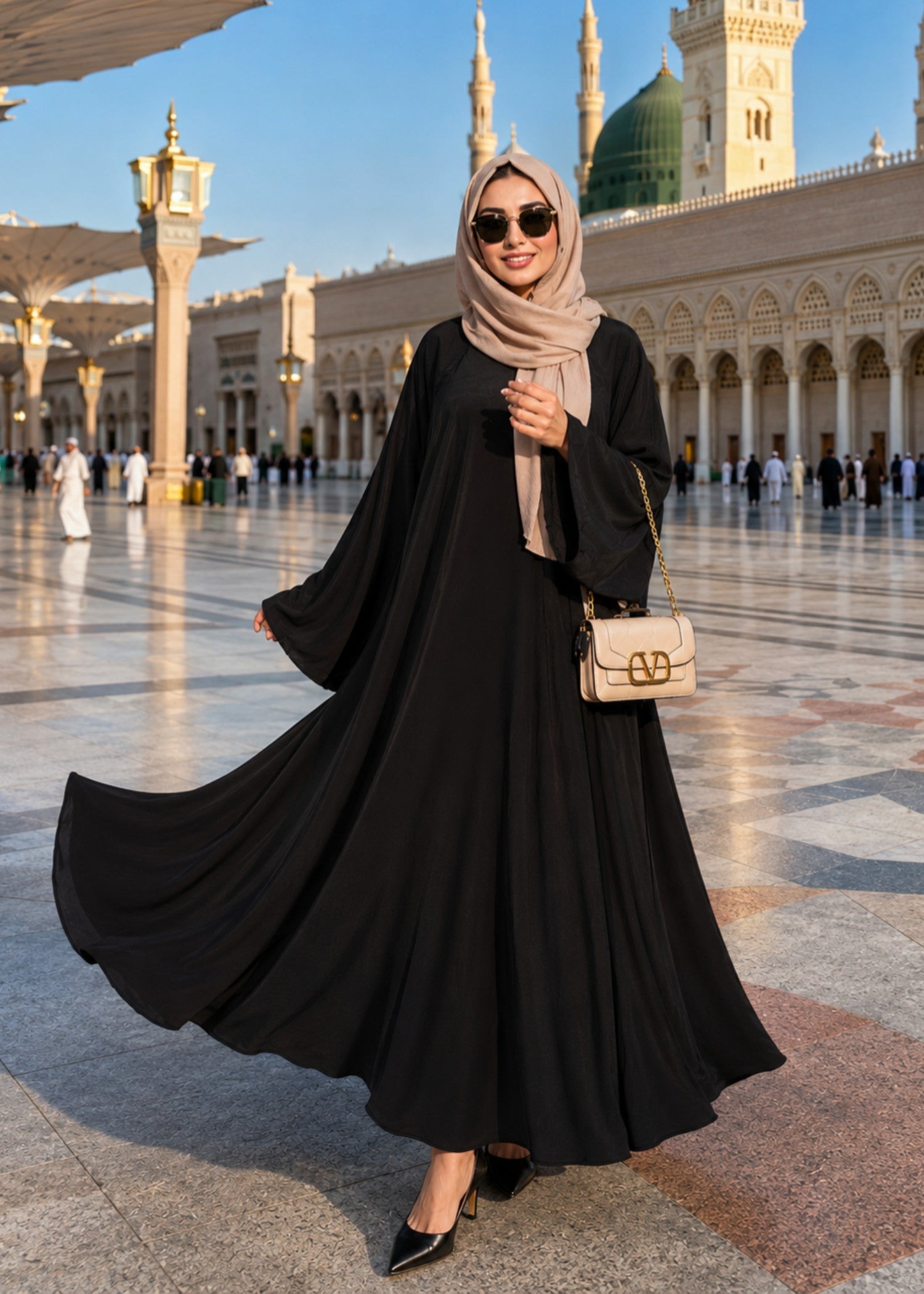 nidha Abaya in Jet black