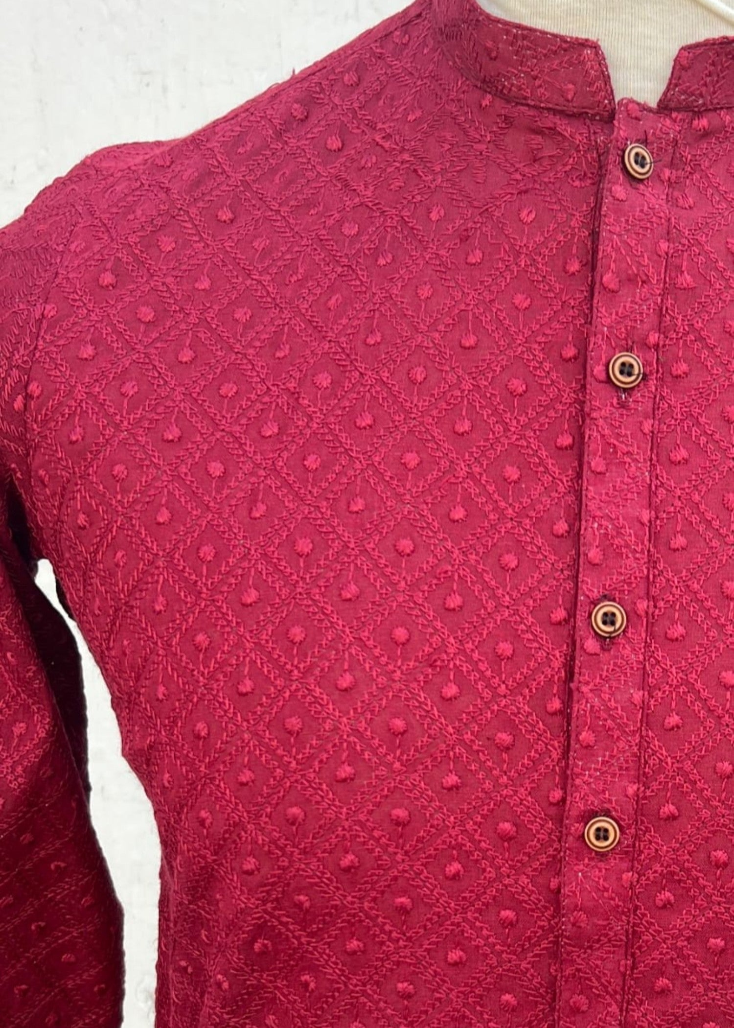 chikankari cotton Kurta in Maroon by Dulha Fashion House