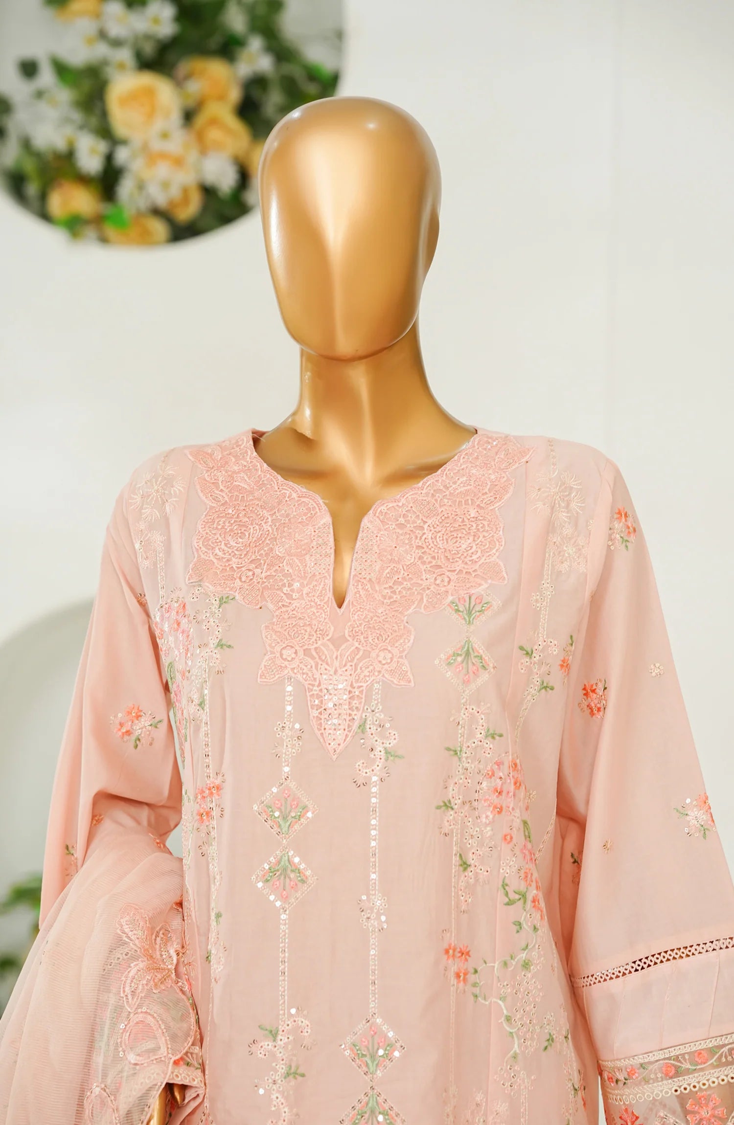 Stitched Luxury Lawn D- 4