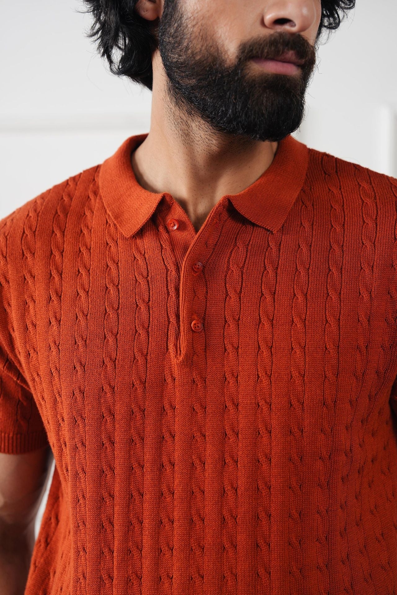 cotton jersey Polo Shirt in Pumpkin orange