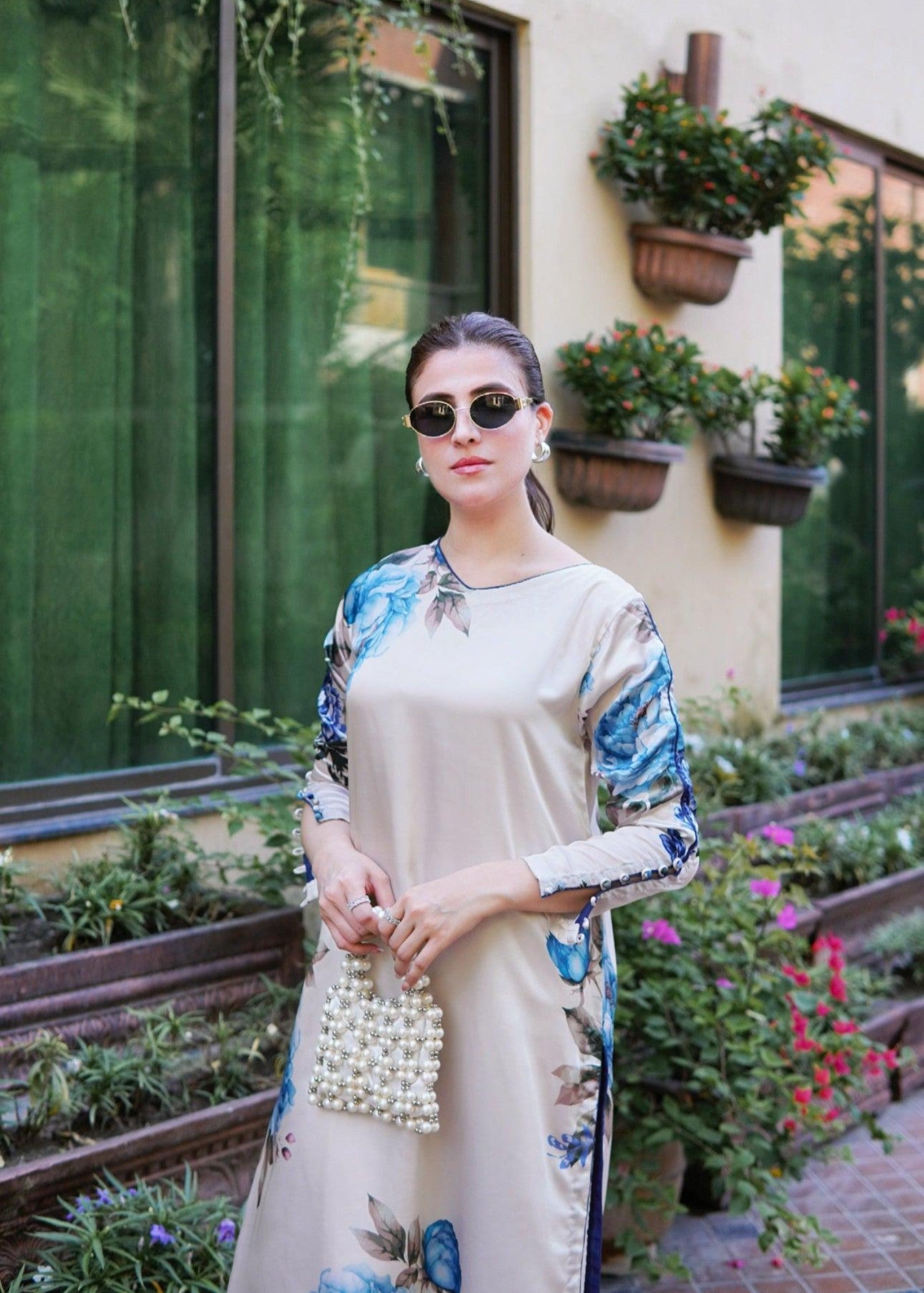 silk Kurta Set in Ivory
