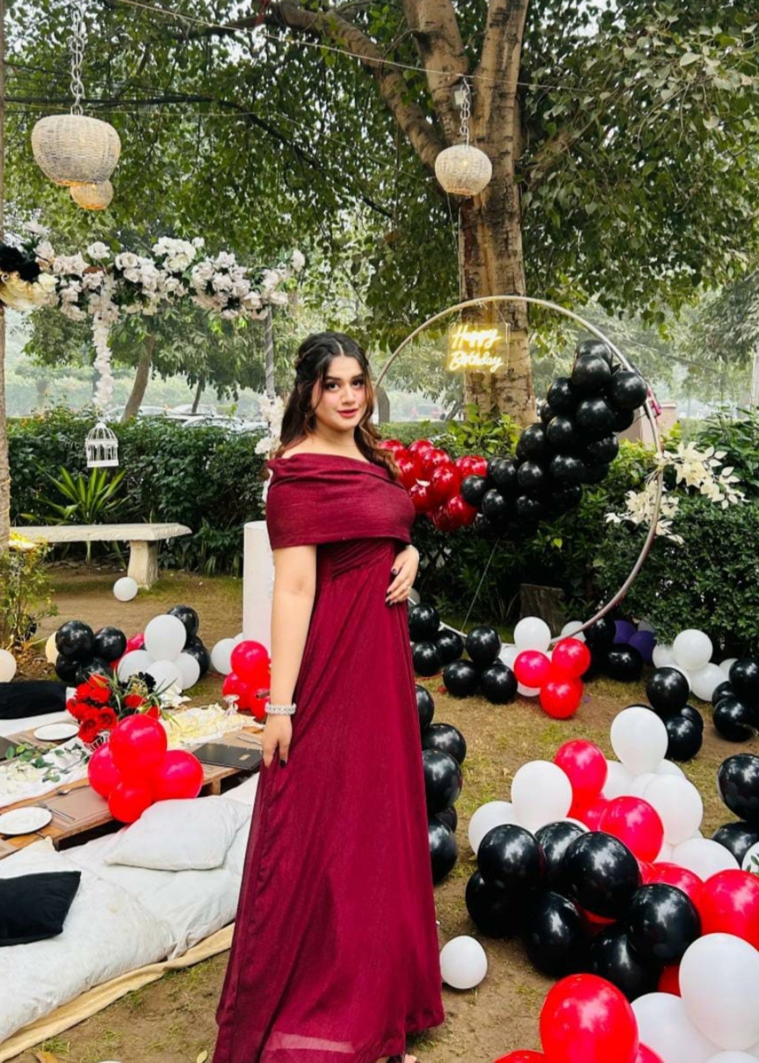 moonlight Dress in Maroon