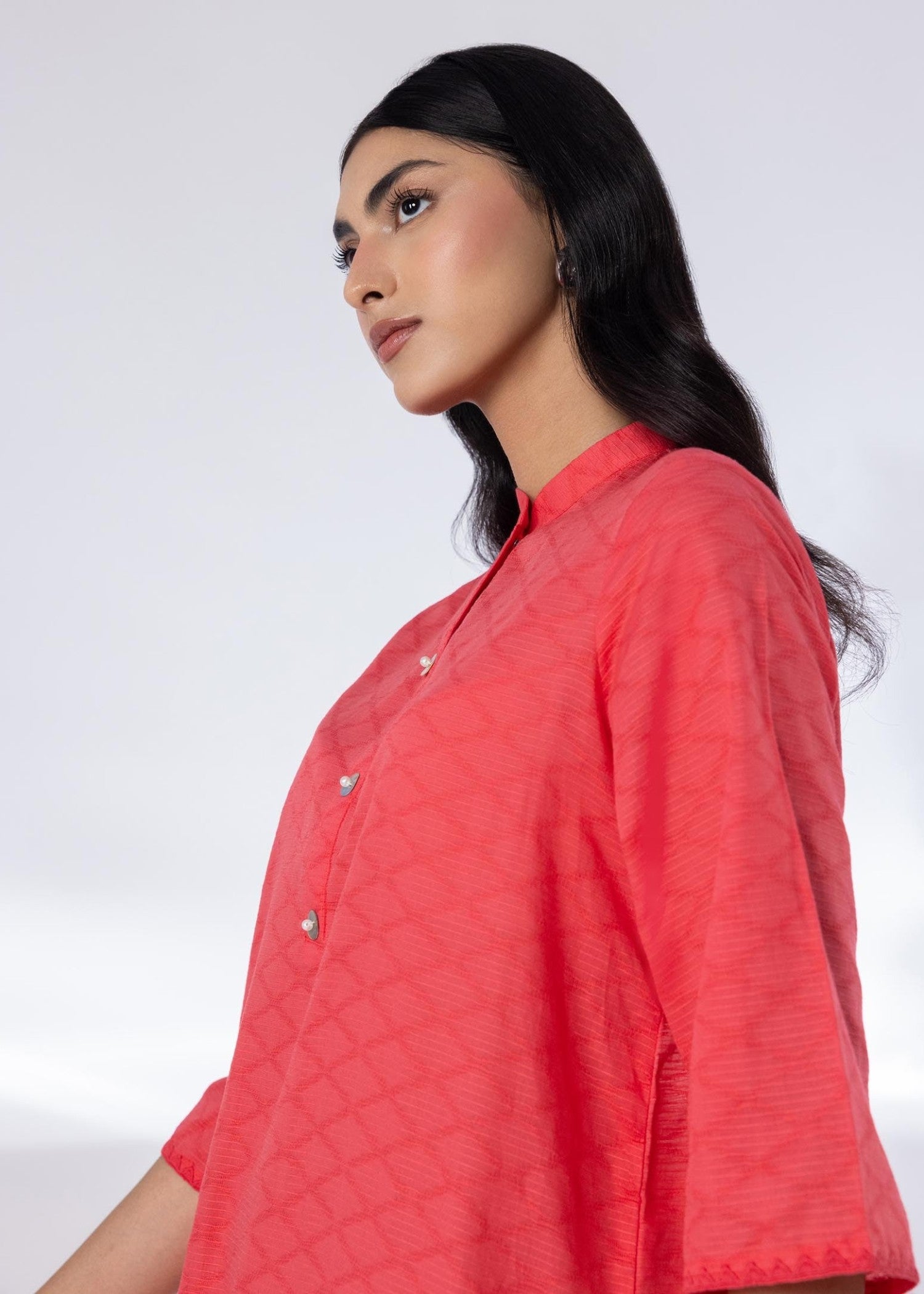 jacquard Co Ord Sets in Coral red