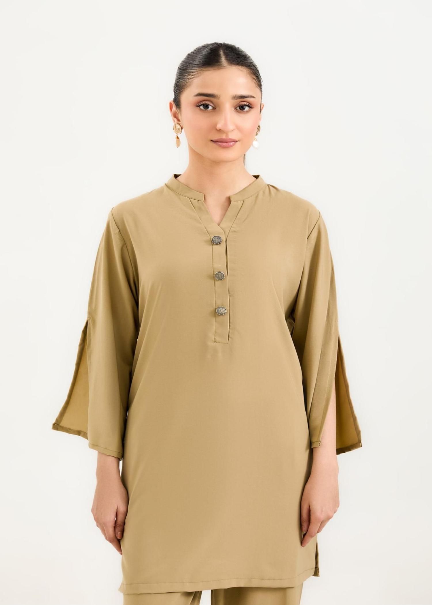 polycotton Co Ord Sets in Wheat, tan brown