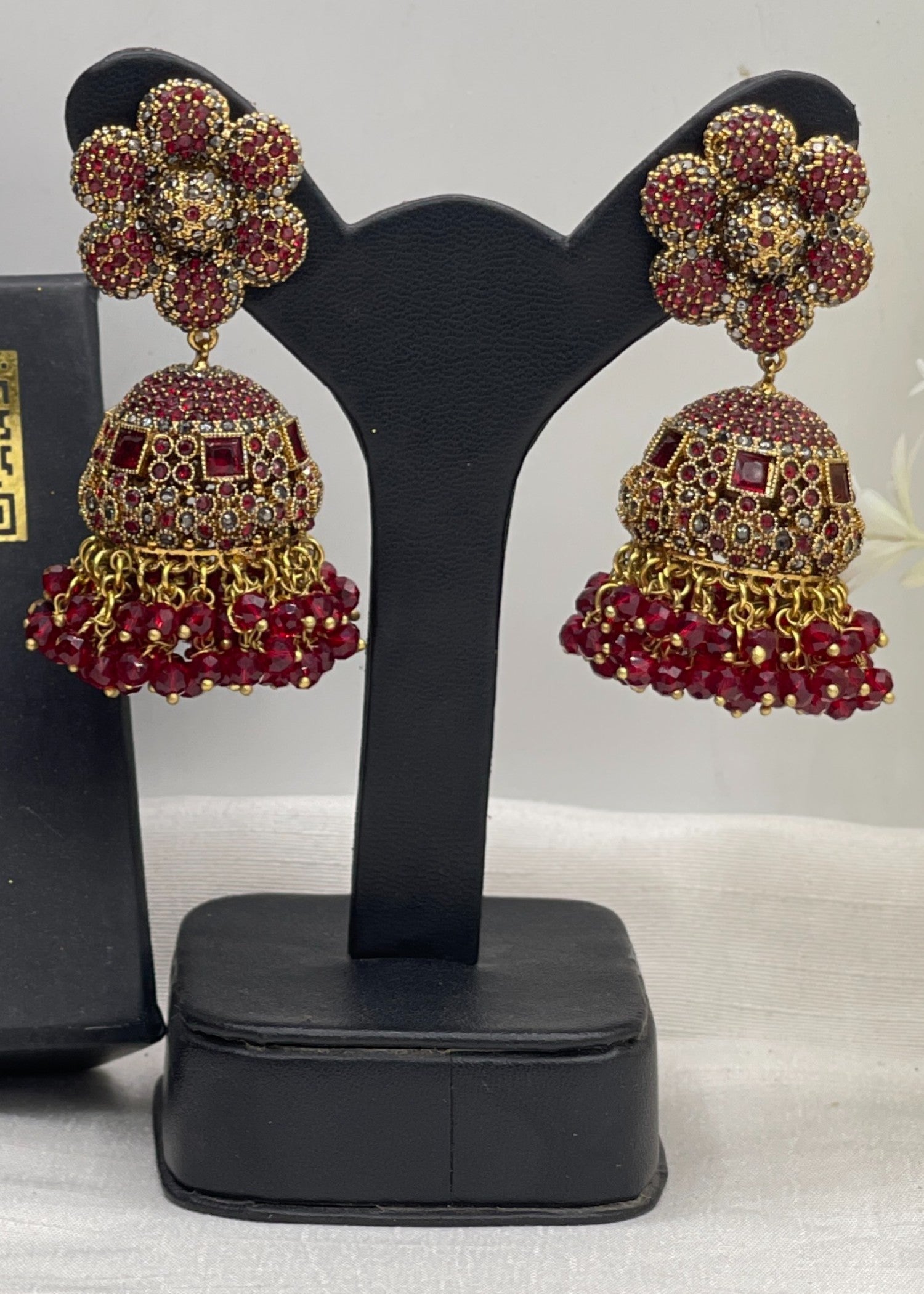 Earrings in Red Color by - Trendy Women Earrings GIG0254
