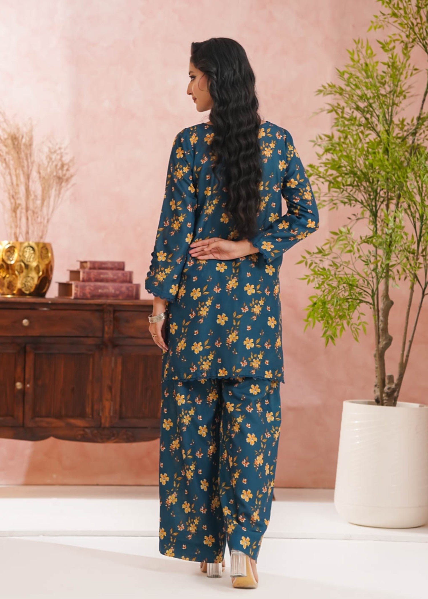 swiss lawn Co Ord Sets in Teal