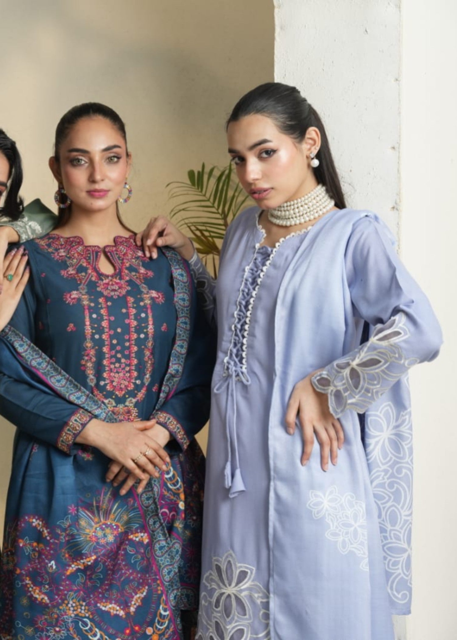 dhanak Kurta Set in Lavender