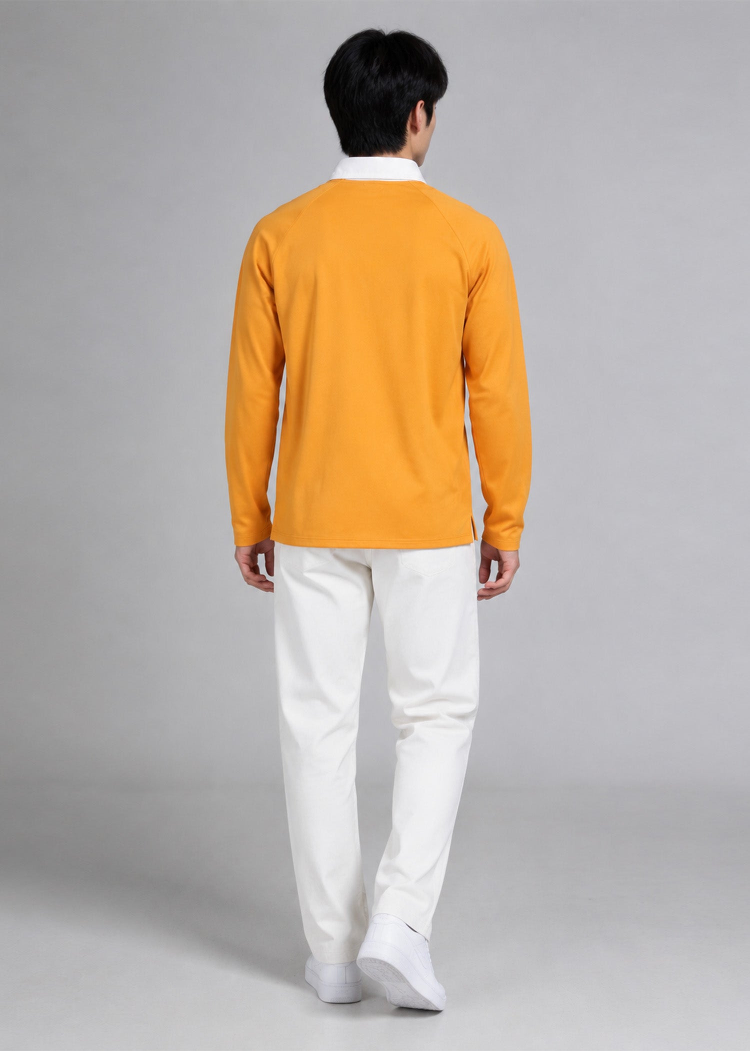 polyester Polo Shirt in Orange, white
