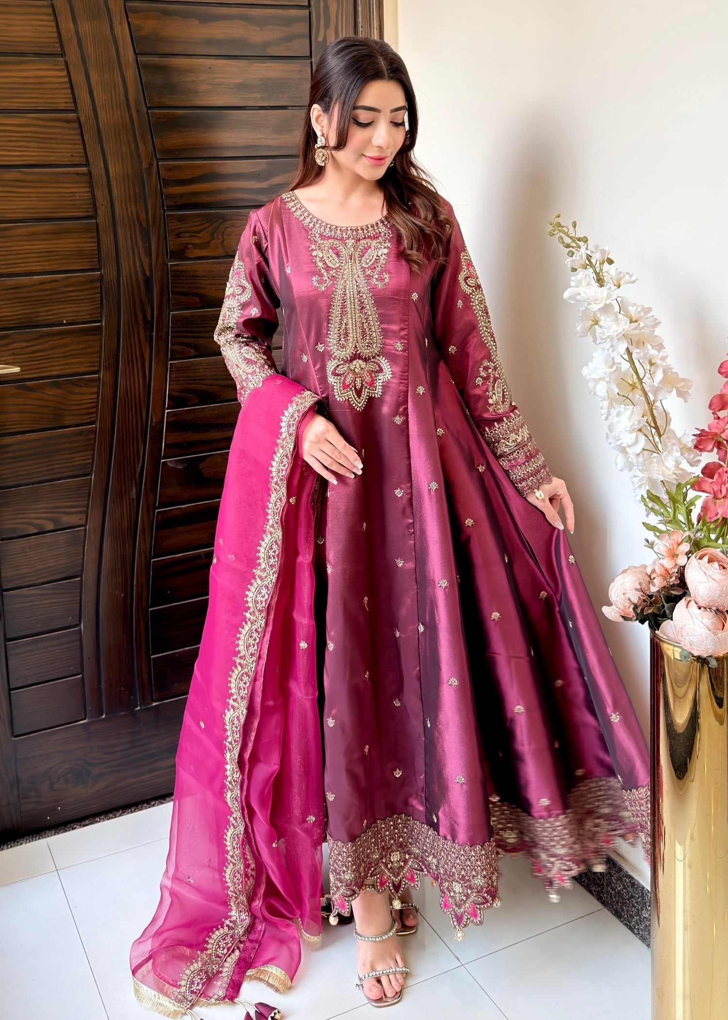 silk Maxi in Thulian pink