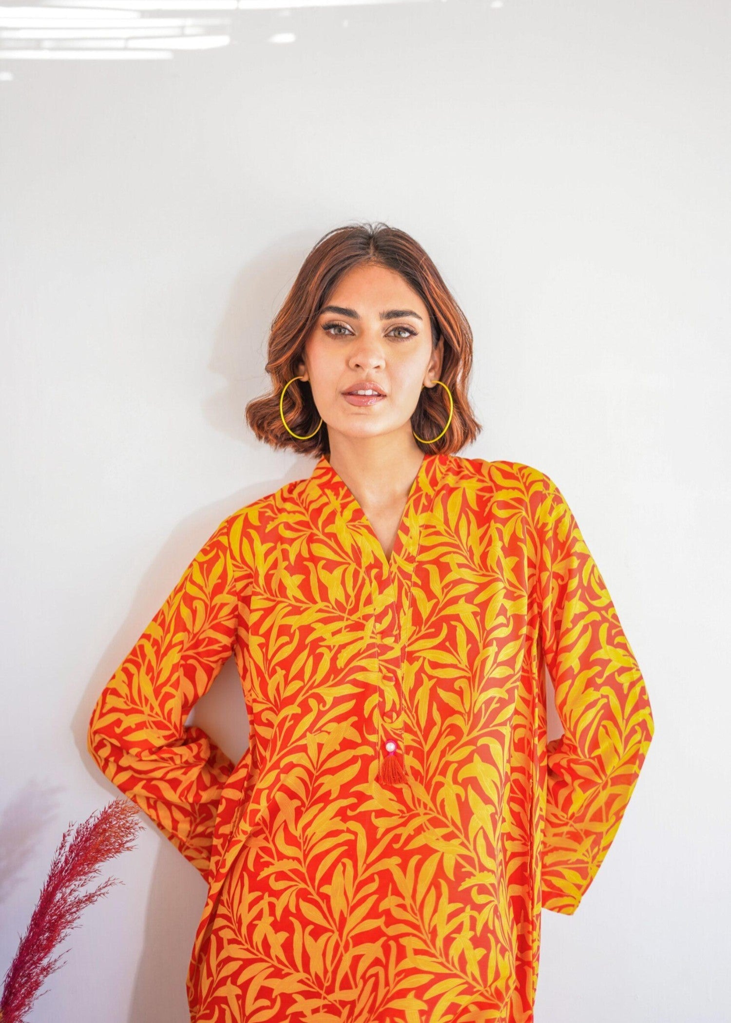 swiss lawn Co Ord Sets in Orange