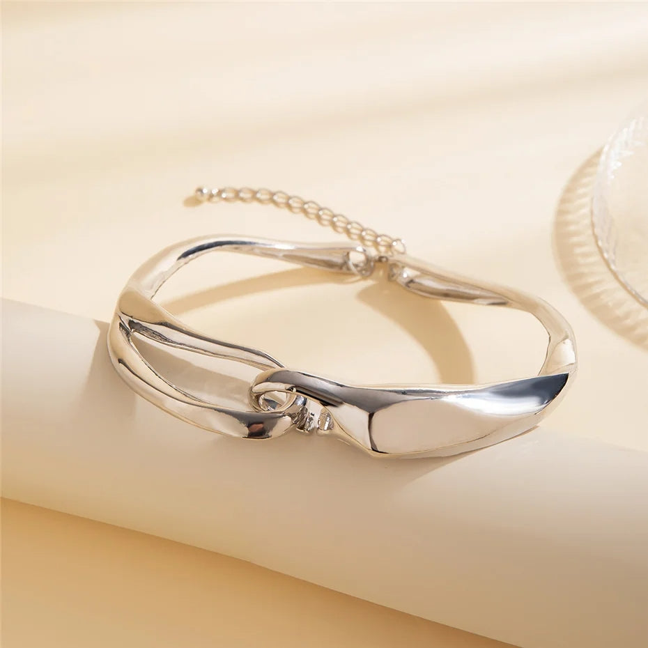Chunky Heavy Metal Torques Choker Necklace