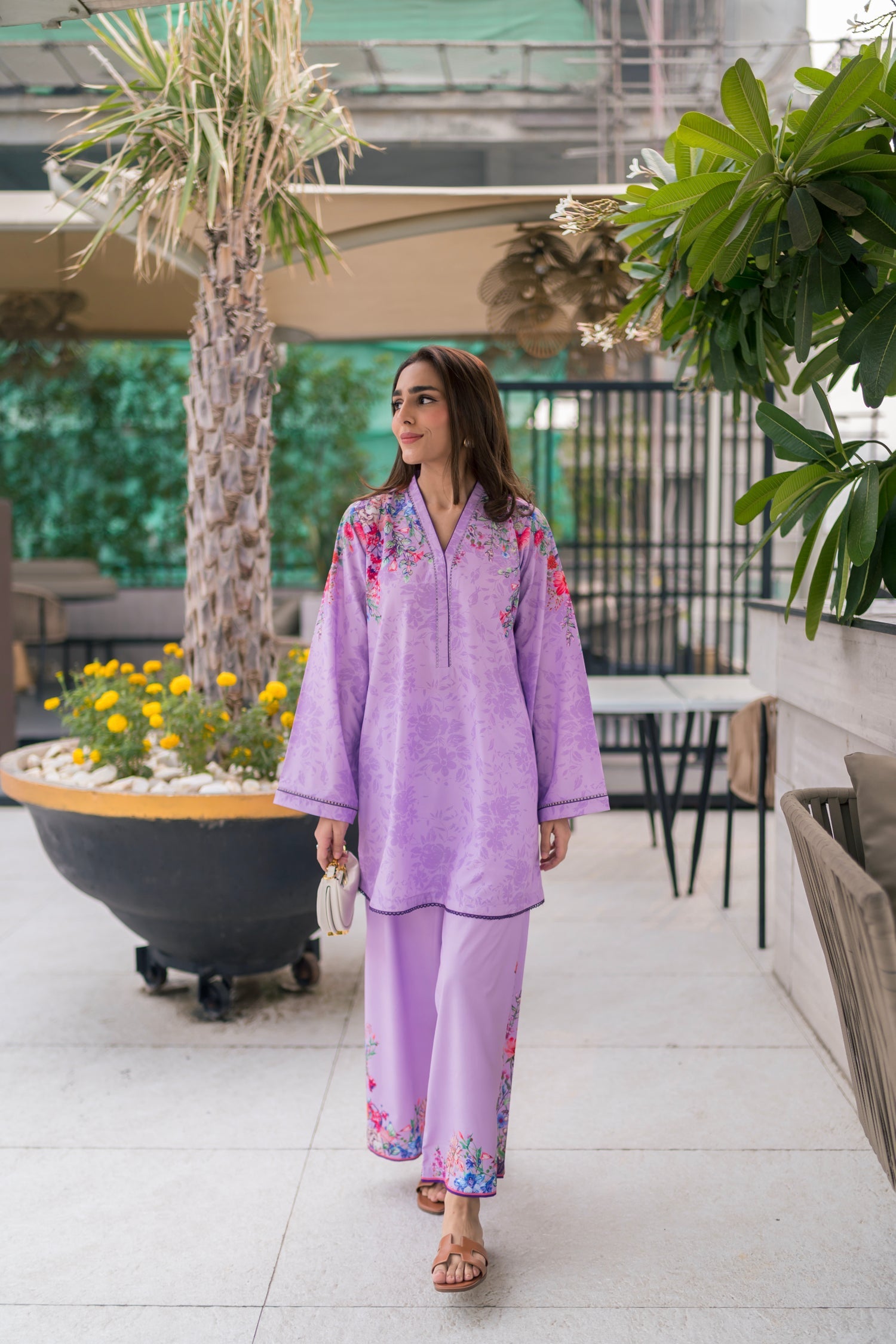 crepe Co ord Sets in Purple