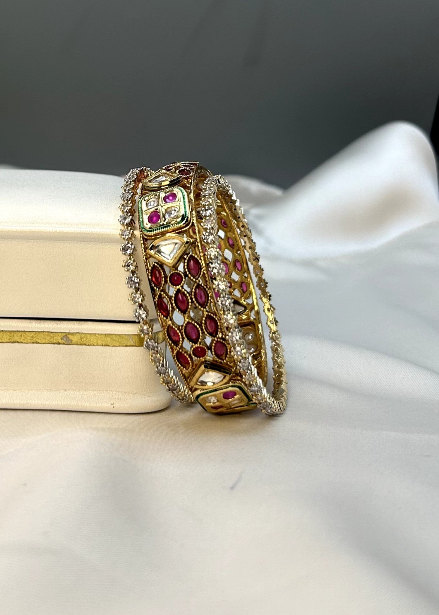 Bangles in Ruby red Color by - Trendy Women Bangles ANM1961