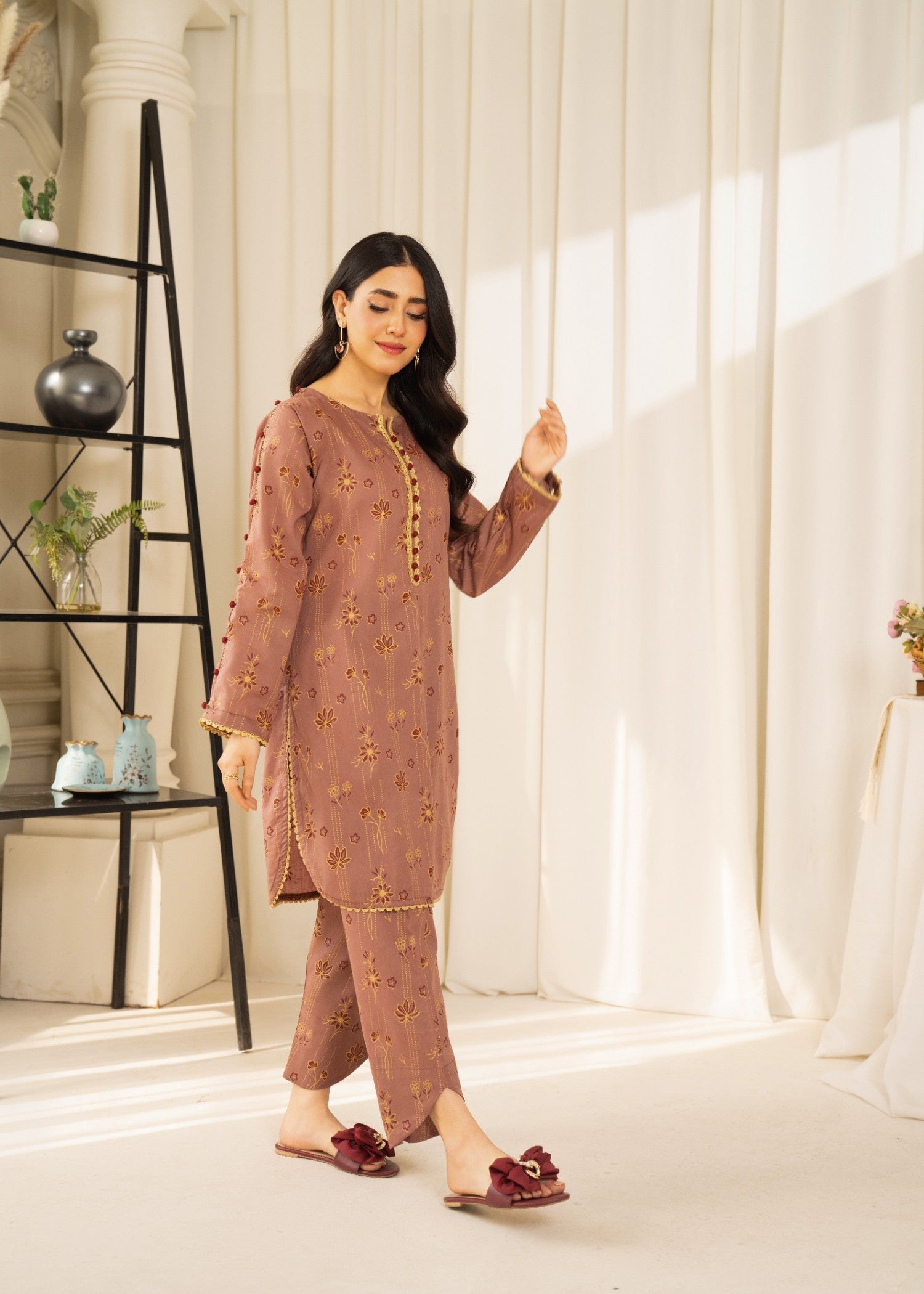 lawn Co Ord Sets in Chocolate brown