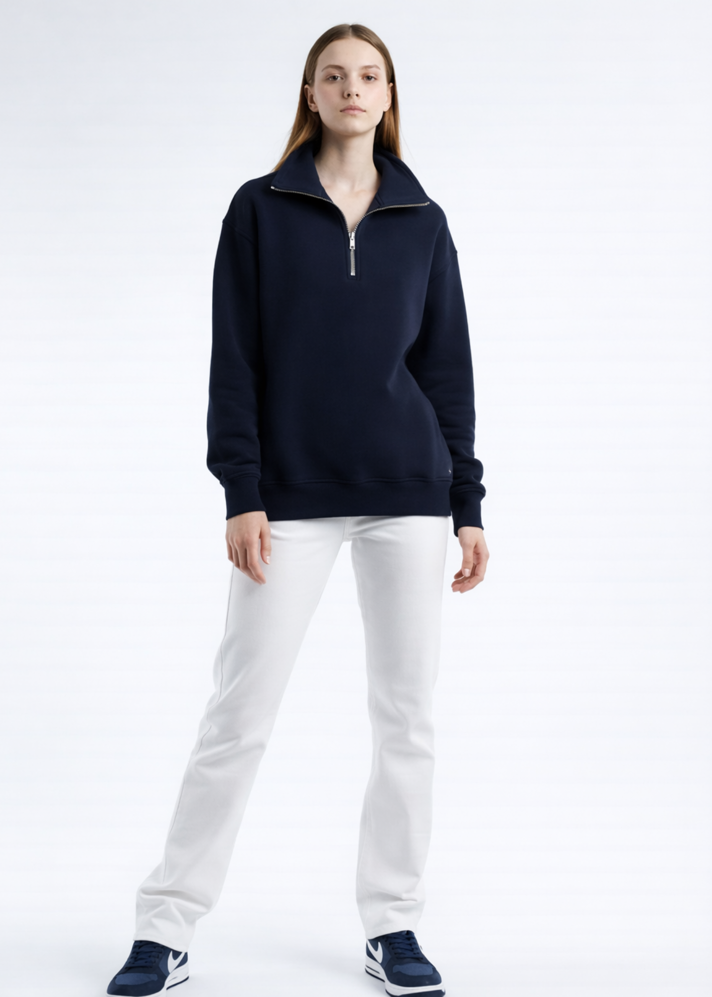 cotton Sweatshirt in Dark blue