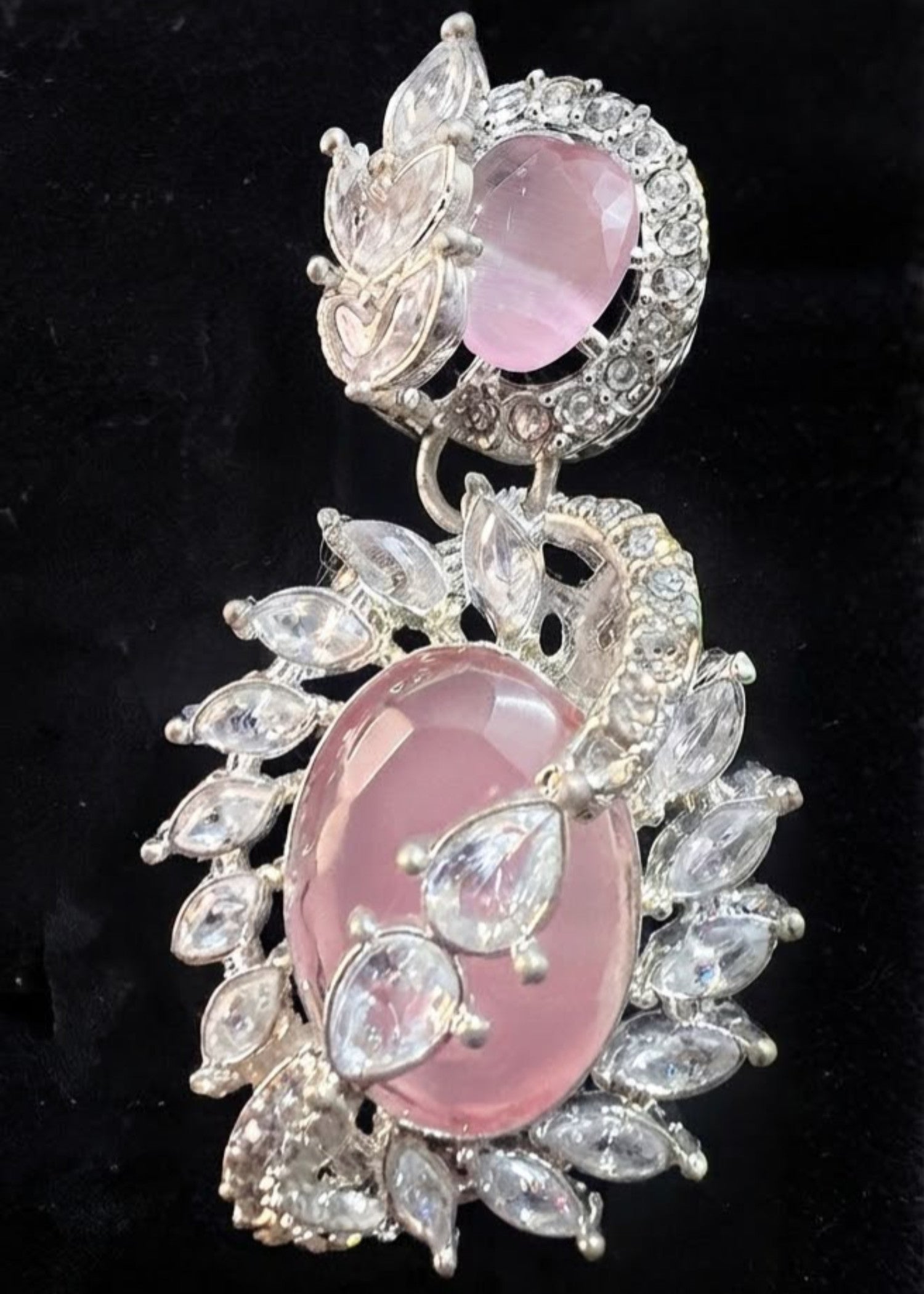 Jewelry Set in Tea rose pink, silver Color by - Trendy Women Jewelry Set FYW3109