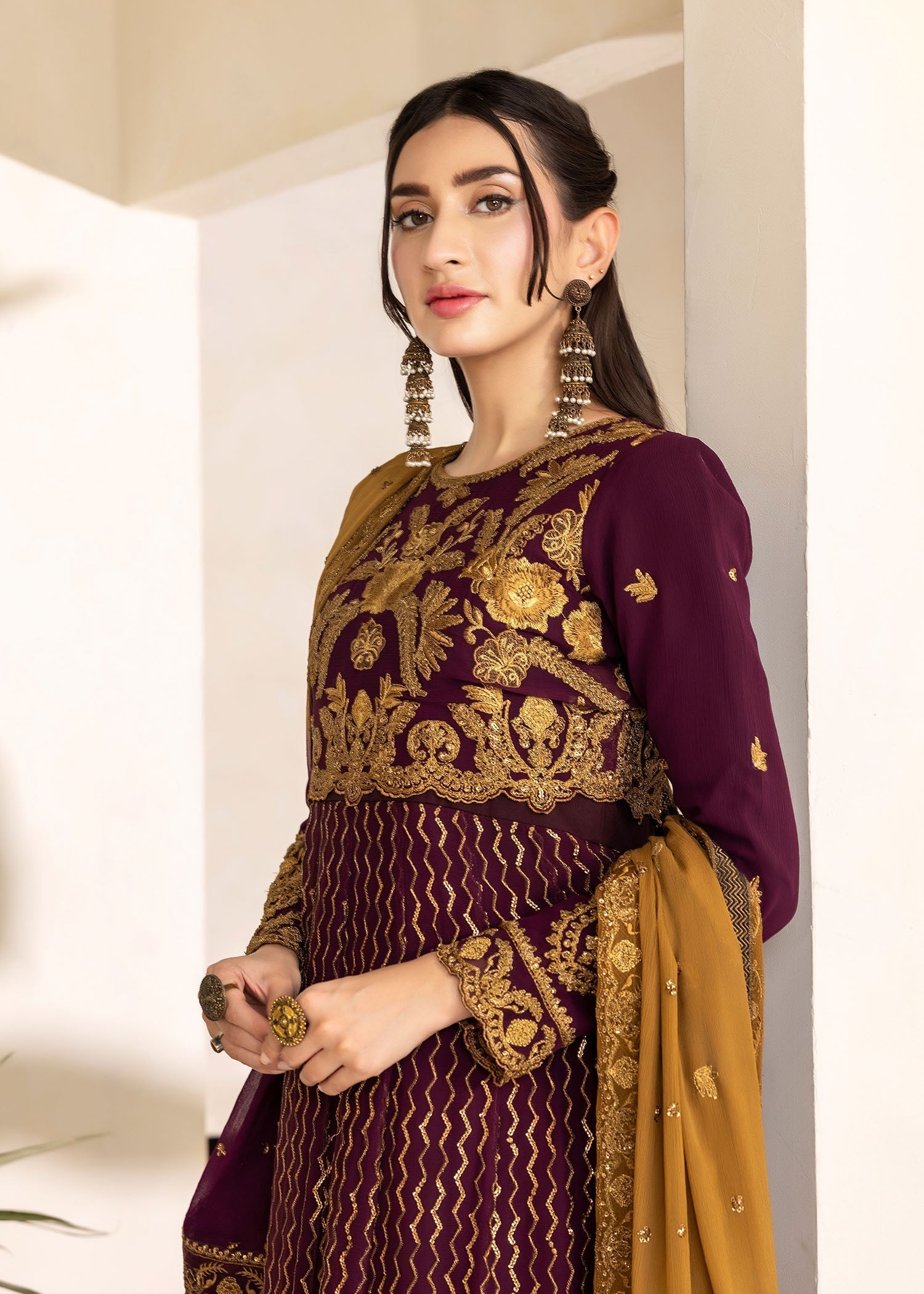 chiffon Maxi in Purple, plum purple