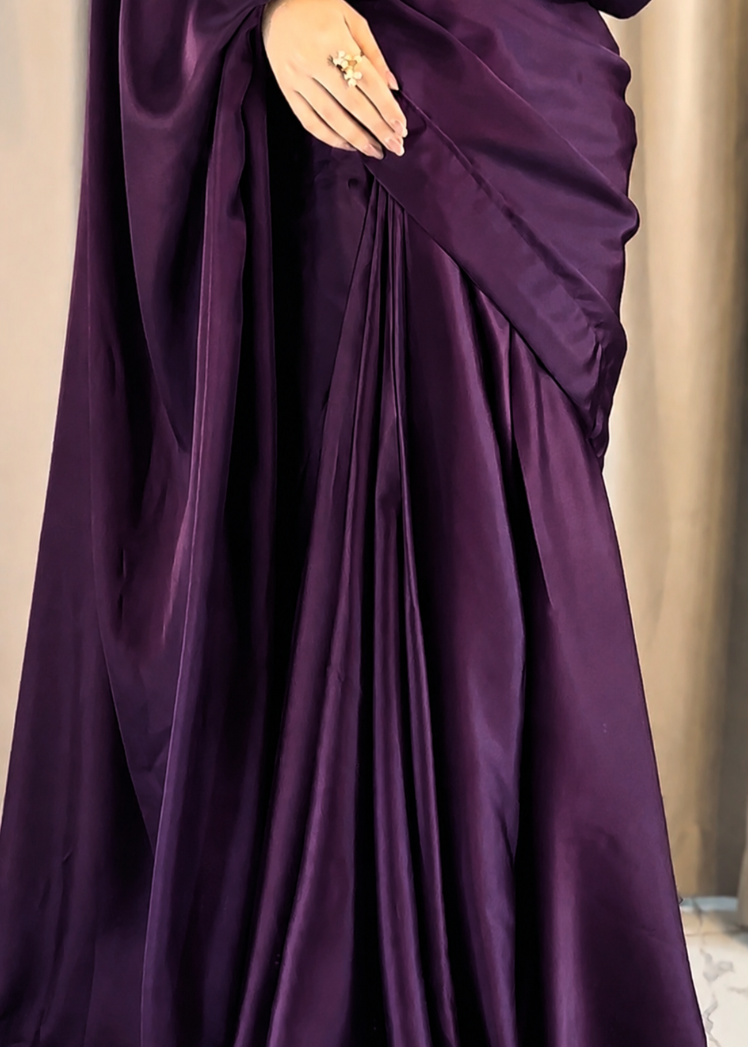 silk Saree in Plum purple