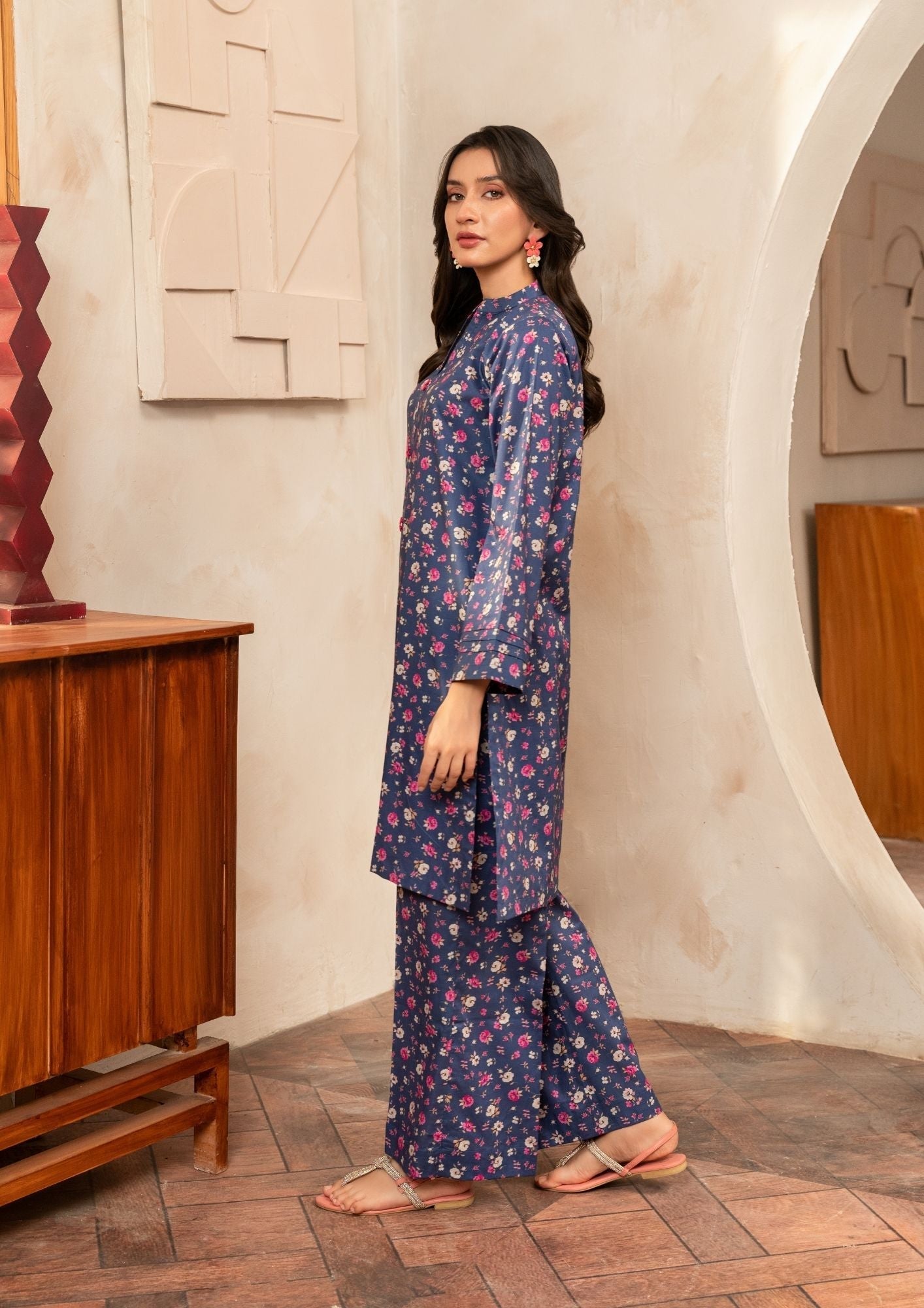 lawn Co Ord Sets in Steel blue